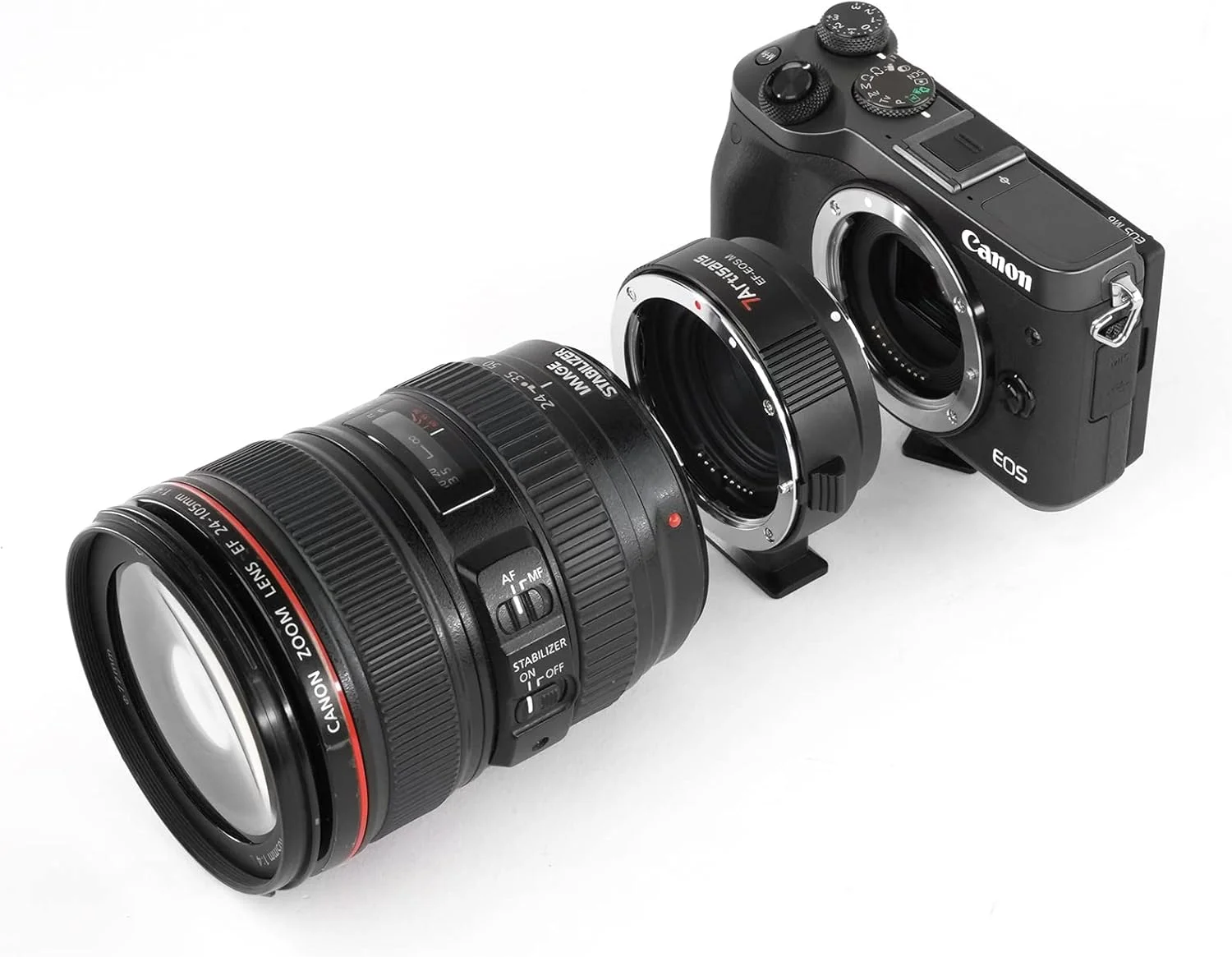 آداپتور لنز 7artisans EF-EOS M حلقه تبدیل لنز با فوکوس خودکار سازگار با لنزهای Canon EF/EF-M و دوربین Canon EOS M-Mount برای Canon M1، M6، M10، M50، M100 آداپتور لنز 7artisans EF-EOS M حلقه تبدیل لنز با فوکوس خودکار سازگار با لنزهای Canon EF/EF-M و دوربین Canon EOS M-Mount برای Canon M1، M6، M10، M50، M100