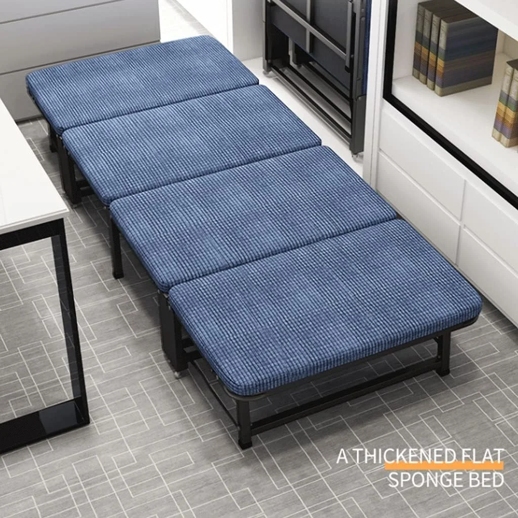 تخت تاشو LMJ، تخت تاشو سنگین و آسان، حداکثر ظرفیت وزن 300 پوند، تخت مهمان با روکش تشک بافتنی کشسان سه بعدی قابل حمل (اندازه: عرض 63 سانتی متر)