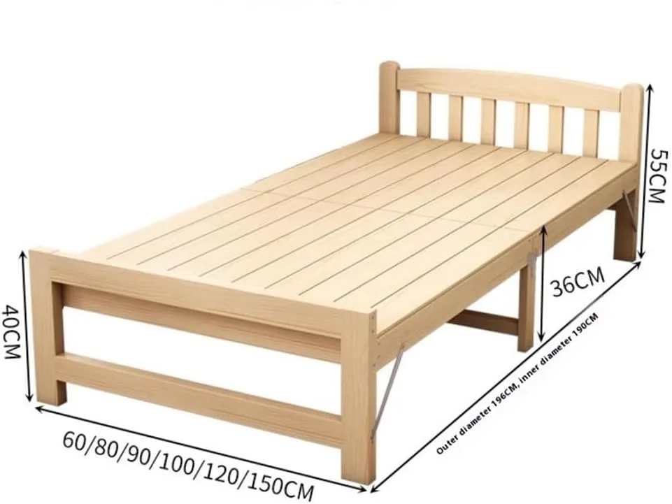 تخت تاشو سفری Lijiaxiuyc-101، تخت تاشو تخته ای یک نفره کوچک مناسب برای خانه های اجاره ای به همراه تشک (XL)