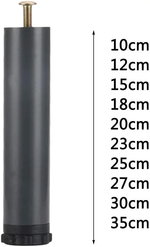 پایه مبلمان قابل تنظیم MDBZGD4، پایه تخت، پایه های نگهدارنده تخت، پایه های زیر تخت، لوازم جانبی قاب تخت، تک سوراخ، رتبه گرد، اسکلت (اندازه: 27 سانتی متر)