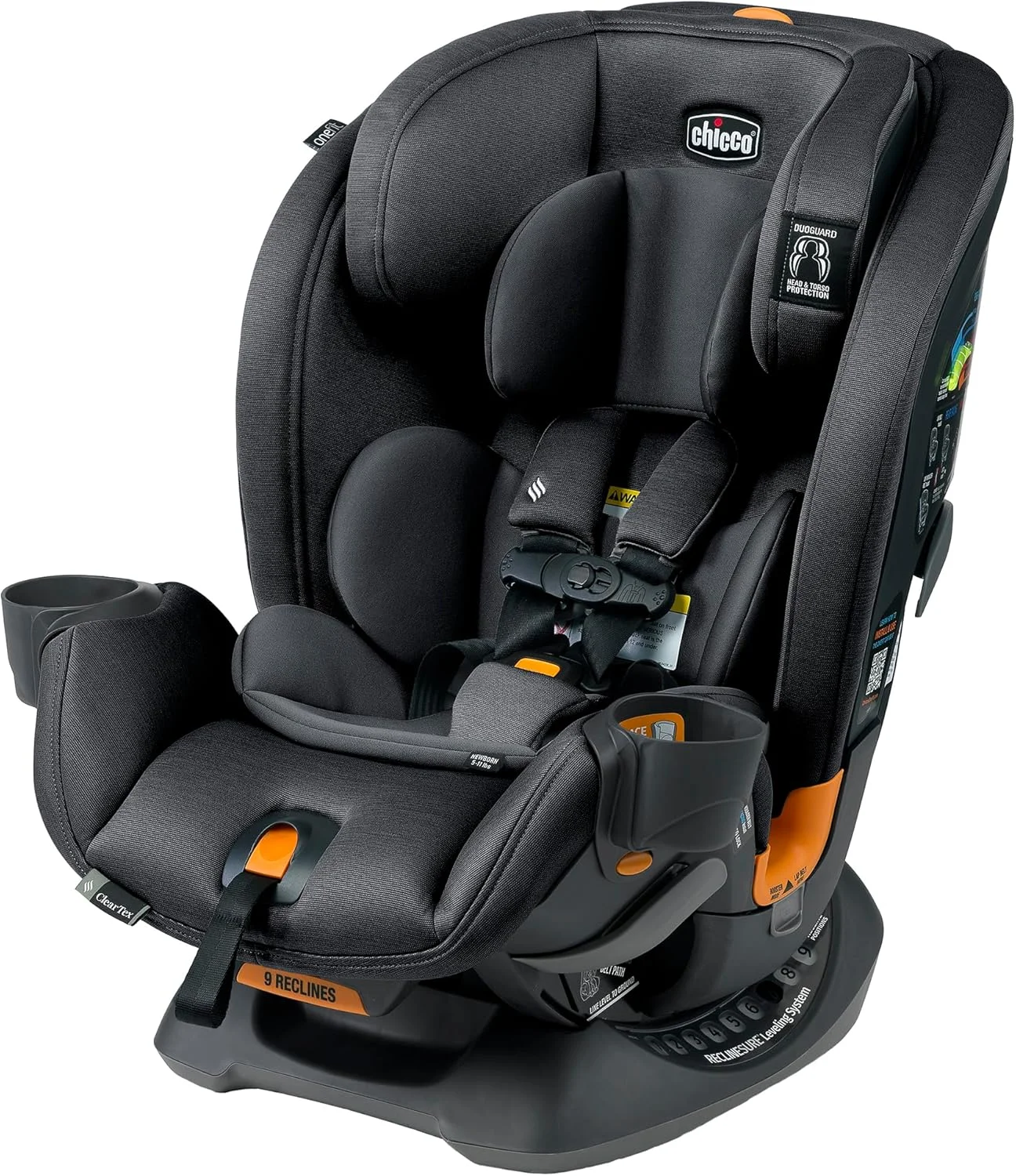 Chicco OneFit ClearTex All-in-One Car Seat, Obsidian