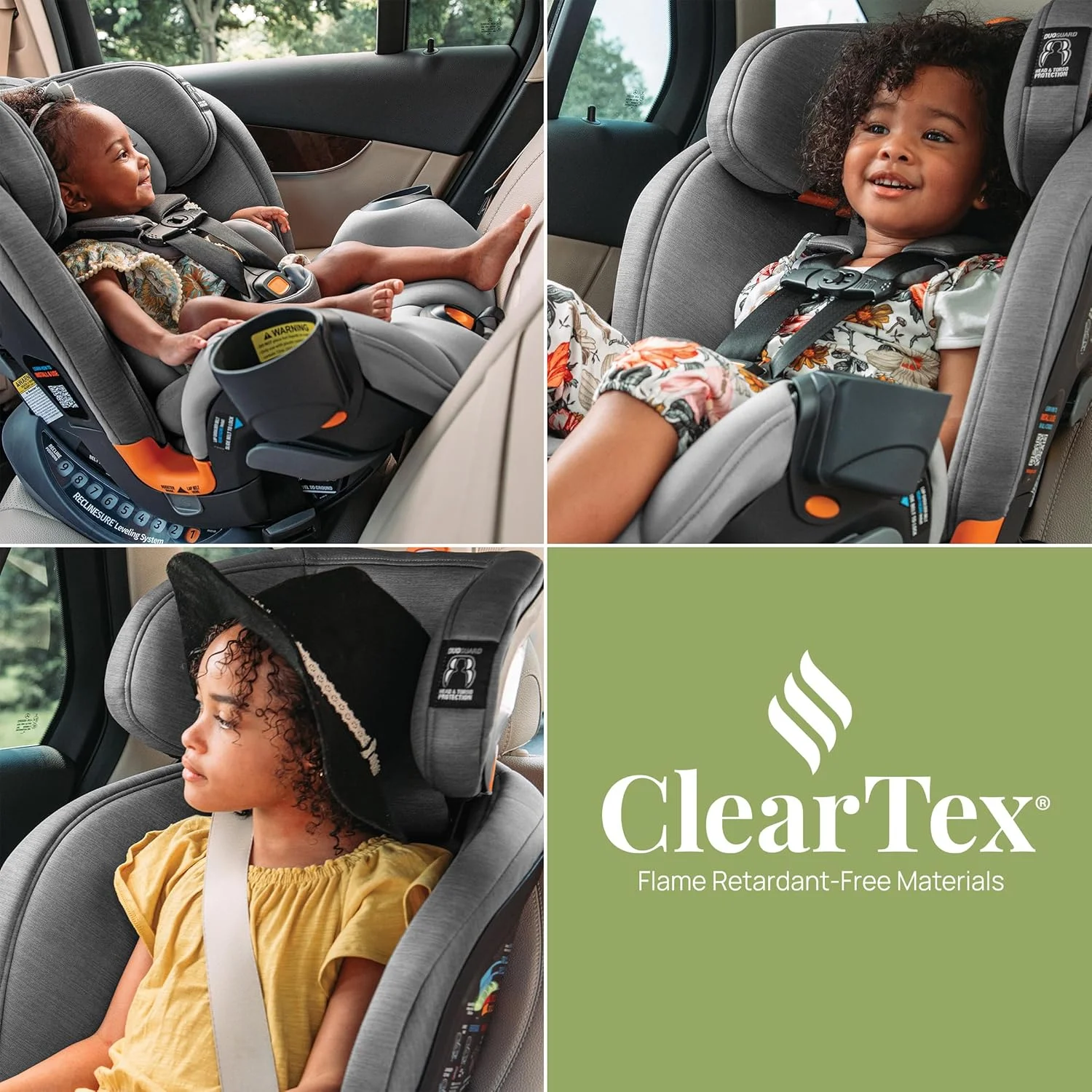 Chicco OneFit ClearTex All-in-One Car Seat, Obsidian