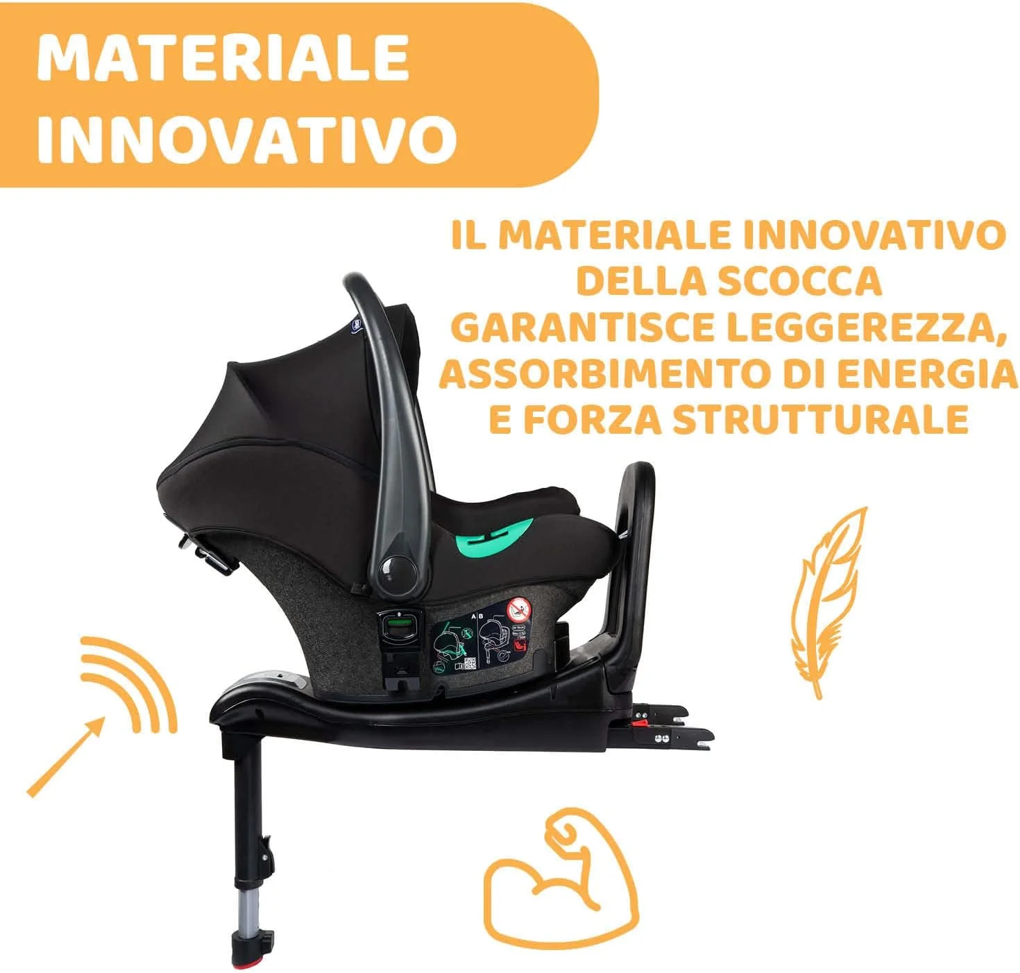 صندلی ماشین چیکو کیروس ایوو I-Size Fast In مناسب برای کودکان 40-78 سانتی متر – حداکثر 13 کیلوگرم، مشکی