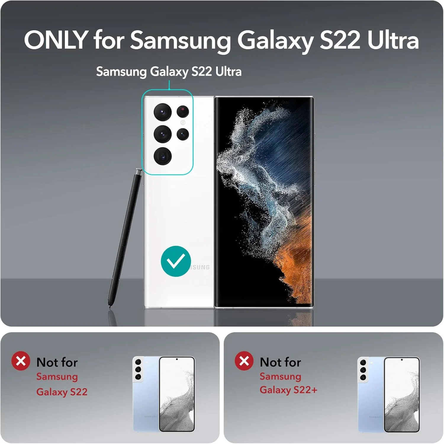 محافظ لنز دوربین ESR سازگار با گوشی سامسونگ گلکسی S22 Ultra (سال 2022)، شیشه حرارت دیده فوق العاده نازک مقاوم در برابر خراش با لبه آلومینیومی، مجموعه 5 عددی، مشکی محافظ لنز دوربین ESR سازگار با گوشی سامسونگ گلکسی S22 Ultra (سال 2022)، شیشه حرارت دیده فوق العاده نازک مقاوم در برابر خراش با لبه آلومینیومی، مجموعه 5 عددی، مشکی