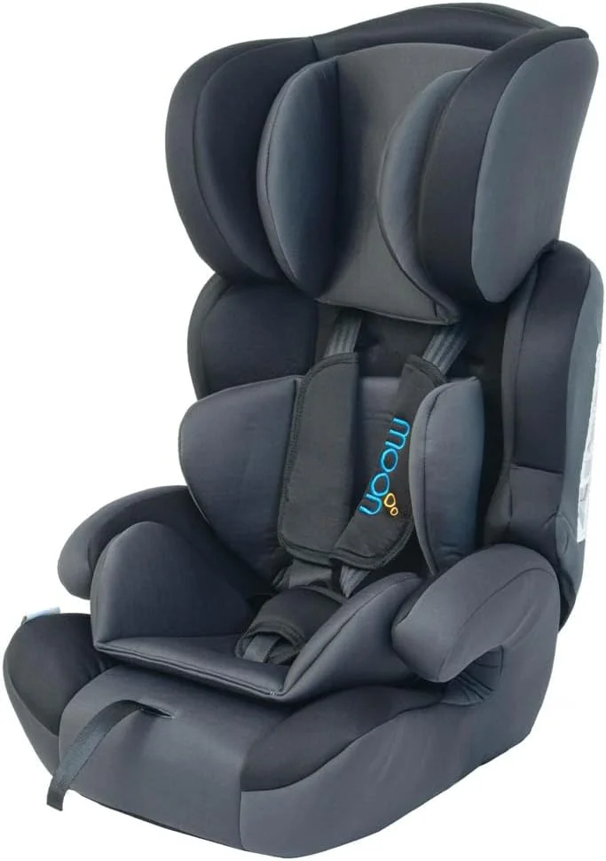 صندلی خودرو کودک تولو برند مون - تجهیزات سفر کودک برای کودکان (9 ماه تا 11 سال) - صندلی تقویت کننده کودک رو به جلو با تکیه گاه سر قابل تنظیم - لوازم جانبی خودرو گروه 123 راحت - مشکی