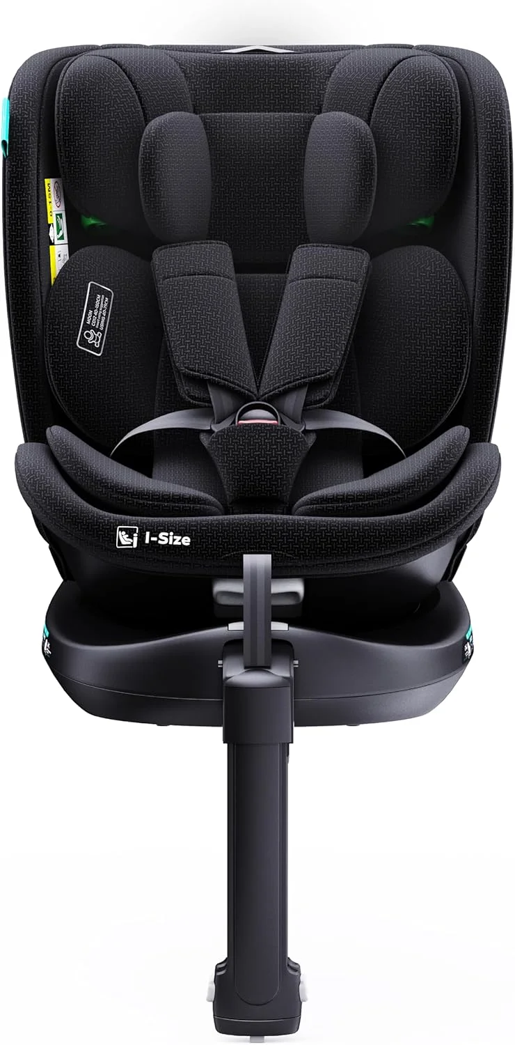 صندلی خودرو چرخشی 360 درجه Moon Brand Gyro Pro+ i-Size با پشتیبانی از پا و ISOFIX برای 40-150 سانتی متر - کودکان / نوزادان / نوپایان (گروه 0+، 1، 2، 3) - 0 ماه تا 12 سال (تا 36 کیلوگرم) ECE R129/E4 - مشکی