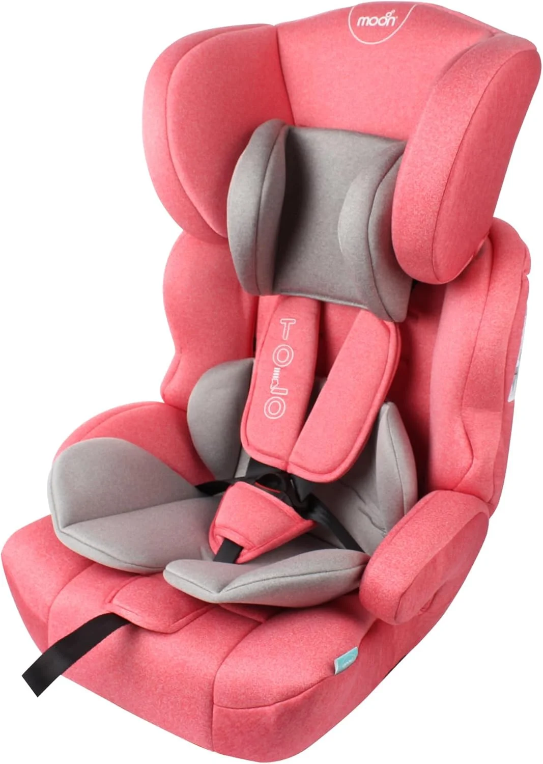 صندلی خودرو کودک مون تولو - تجهیزات سفر کودک برای کودکان (9 ماه تا 11 سال) - صندلی تقویت کننده کودک رو به جلو با تکیه گاه سر قابل تنظیم - لوازم جانبی راحت خودرو گروه 1-2-3 - خاکستری و قرمز