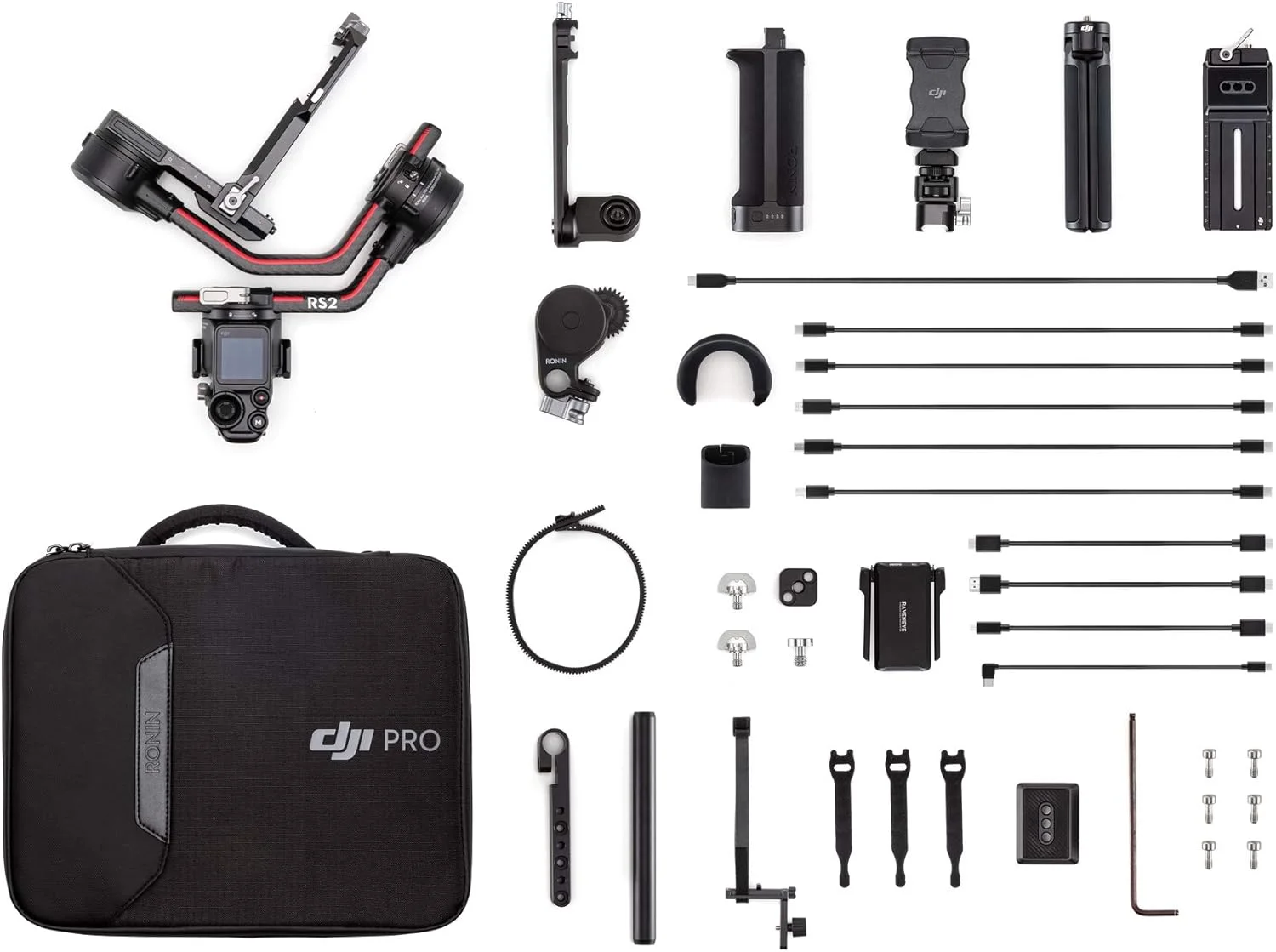 DJI RS 2 Pro Combo - لرزشگیر گیمبال 3 محوره برای دوربین های DSLR و بدون آینه، نیکون سونی پاناسونیک کانن فوجی فیلم، Ronin S، تحمل وزن 4.5 کیلوگرم، فیبر کربن، موتور فوکوس، سیستم انتقال تصویر - مشکی DJI RS 2 Pro Combo - لرزشگیر گیمبال 3 محوره برای دوربین های DSLR و بدون آینه، نیکون سونی پاناسونیک کانن فوجی فیلم، Ronin S، تحمل وزن 4.5 کیلوگرم، فیبر کربن، موتور فوکوس، سیستم انتقال تصویر - مشکی