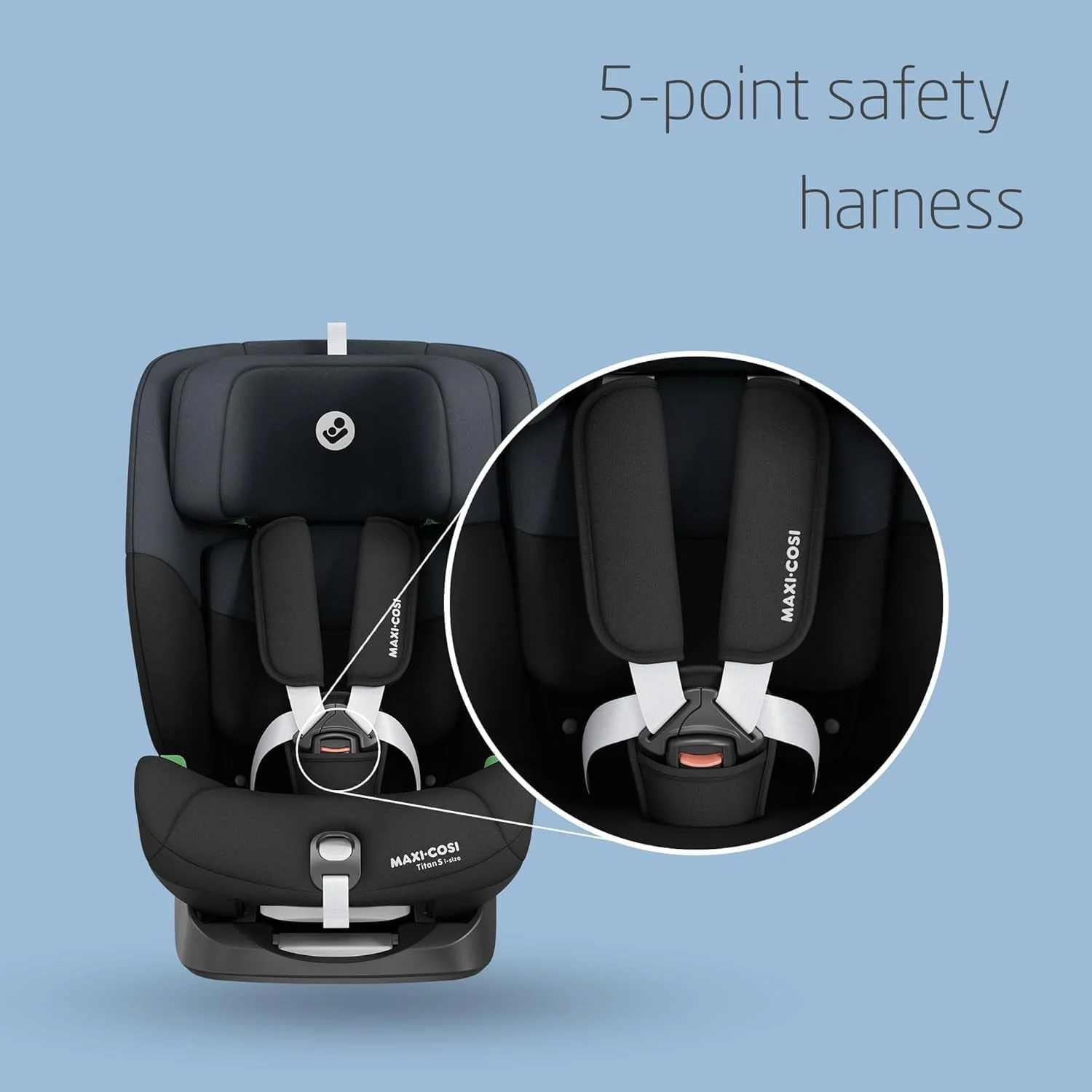 Maxi-Cosi Titan S i-Size Child Car Seat, Multiple Recline Positions, G-CELL Side Impact Protection, 5-Point Safety Harness, 15 Months to 12 Years, Tonal Black, 2 Year Warranty Maxi-Cosi Titan S i-Size Child Car Seat, Multiple Recline Positions, G-CELL Side Impact Protection, 5-Point Safety Harness, 15 Months to 12 Years, Tonal Black, 2 Year Warranty
