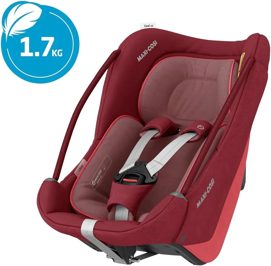 صندلی خودرو Maxi-Cosi Coral 360، حمل فوق العاده سبک، راه حل نوآورانه، چرخش بصری با یک دست Flexi Spin، سایبان آفتاب، ایمنی I-size، 0-12 ماه، قرمز ضروری صندلی خودرو Maxi-Cosi Coral 360، حمل فوق العاده سبک، راه حل نوآورانه، چرخش بصری با یک دست Flexi Spin، سایبان آفتاب، ایمنی I-size، 0-12 ماه، قرمز ضروری