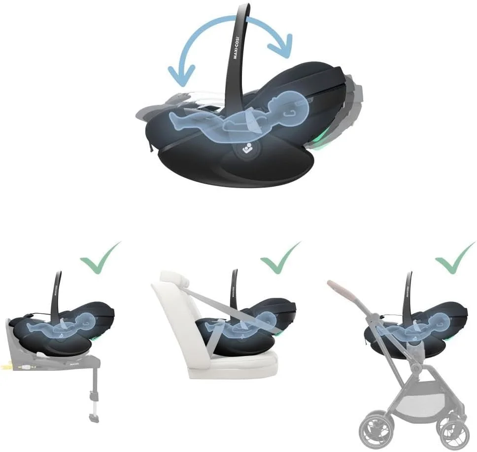 Maxi-Cosi Pebble 360 Pro Infant Car Seat, Innovative SlideTech Technology, Fully lie-flat Position, Easy-in Harness, G-CELL Side Impact Protection, 0-15 Months, Essential Graphite, 2 Year Warranty Maxi-Cosi Pebble 360 Pro Infant Car Seat, Innovative SlideTech Technology, Fully lie-flat Position, Easy-in Harness, G-CELL Side Impact Protection, 0-15 Months, Essential Graphite, 2 Year Warranty