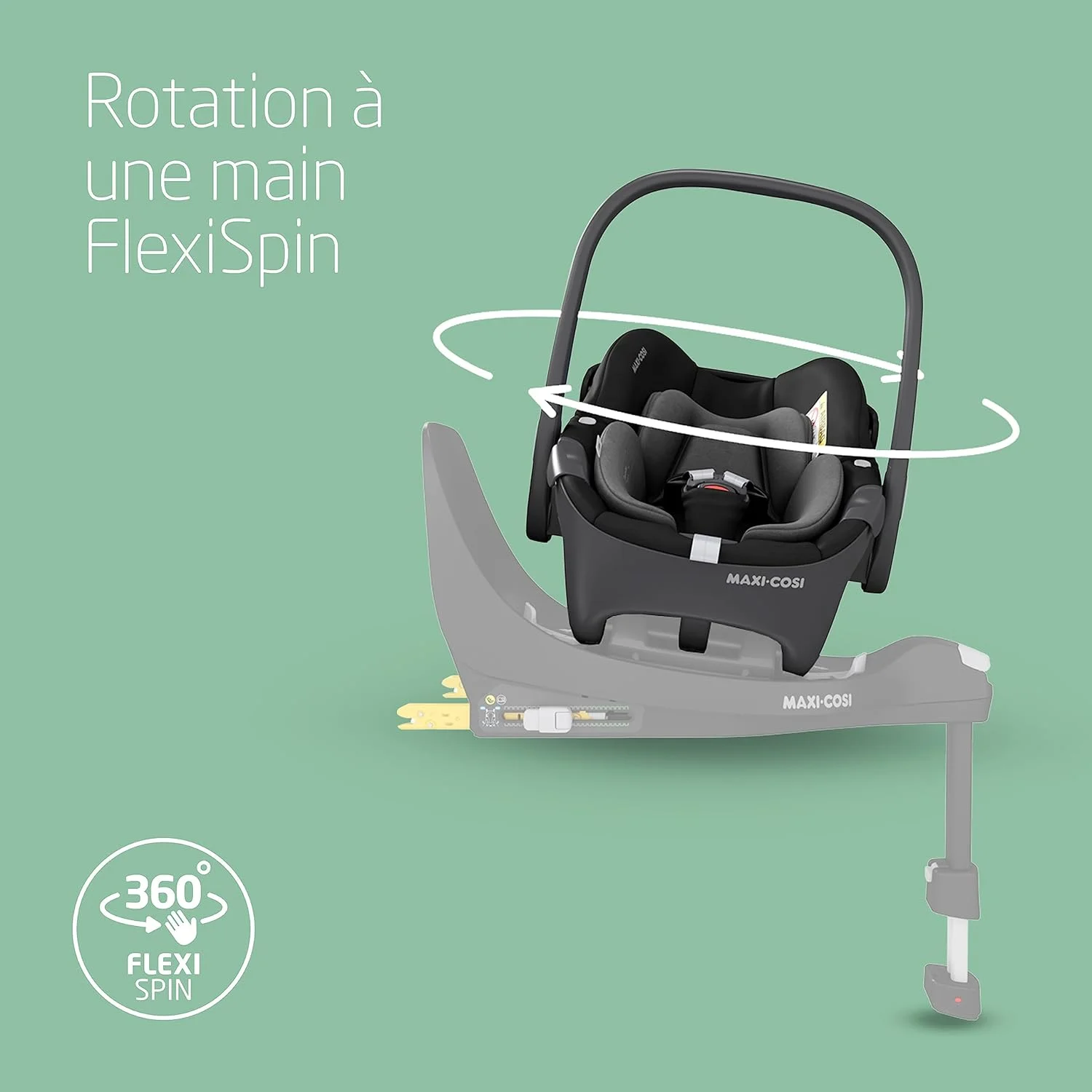 صندلی ماشین کودک مکسی کوزی پبل 360، محافظت جانبی G-Cell، چرخش FlexiSpin بصری با یک دست، تنظیم دمای راحت ClimaFlow، 0-15 ماه، مشکی ضروری صندلی ماشین کودک مکسی کوزی پبل 360، محافظت جانبی G-Cell، چرخش FlexiSpin بصری با یک دست، تنظیم دمای راحت ClimaFlow، 0-15 ماه، مشکی ضروری