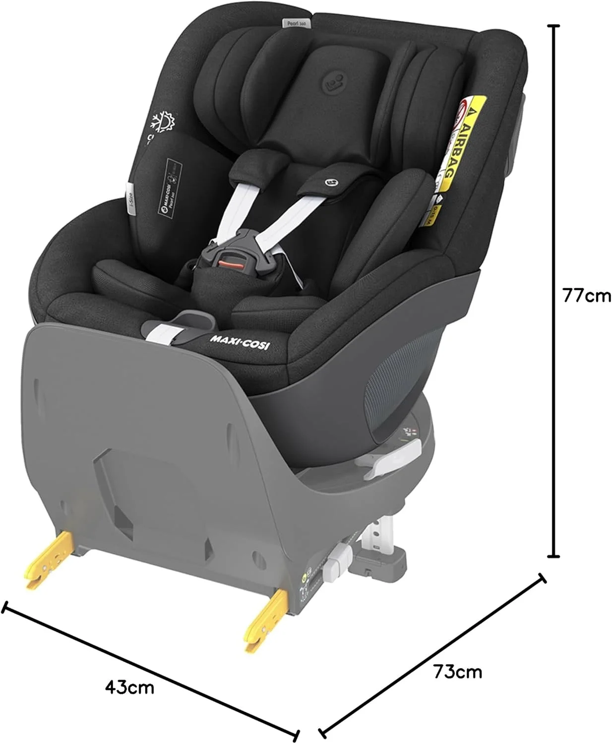 صندلی خودرو کودک Maxi-Cosi Pearl 360 i-Size، چرخش بصری FlexiSpin با یک دست، فناوری ضربه جانبی G-Cell، 3 ماه تا 4 سال، مشکی اصیل صندلی خودرو کودک Maxi-Cosi Pearl 360 i-Size، چرخش بصری FlexiSpin با یک دست، فناوری ضربه جانبی G-Cell، 3 ماه تا 4 سال، مشکی اصیل