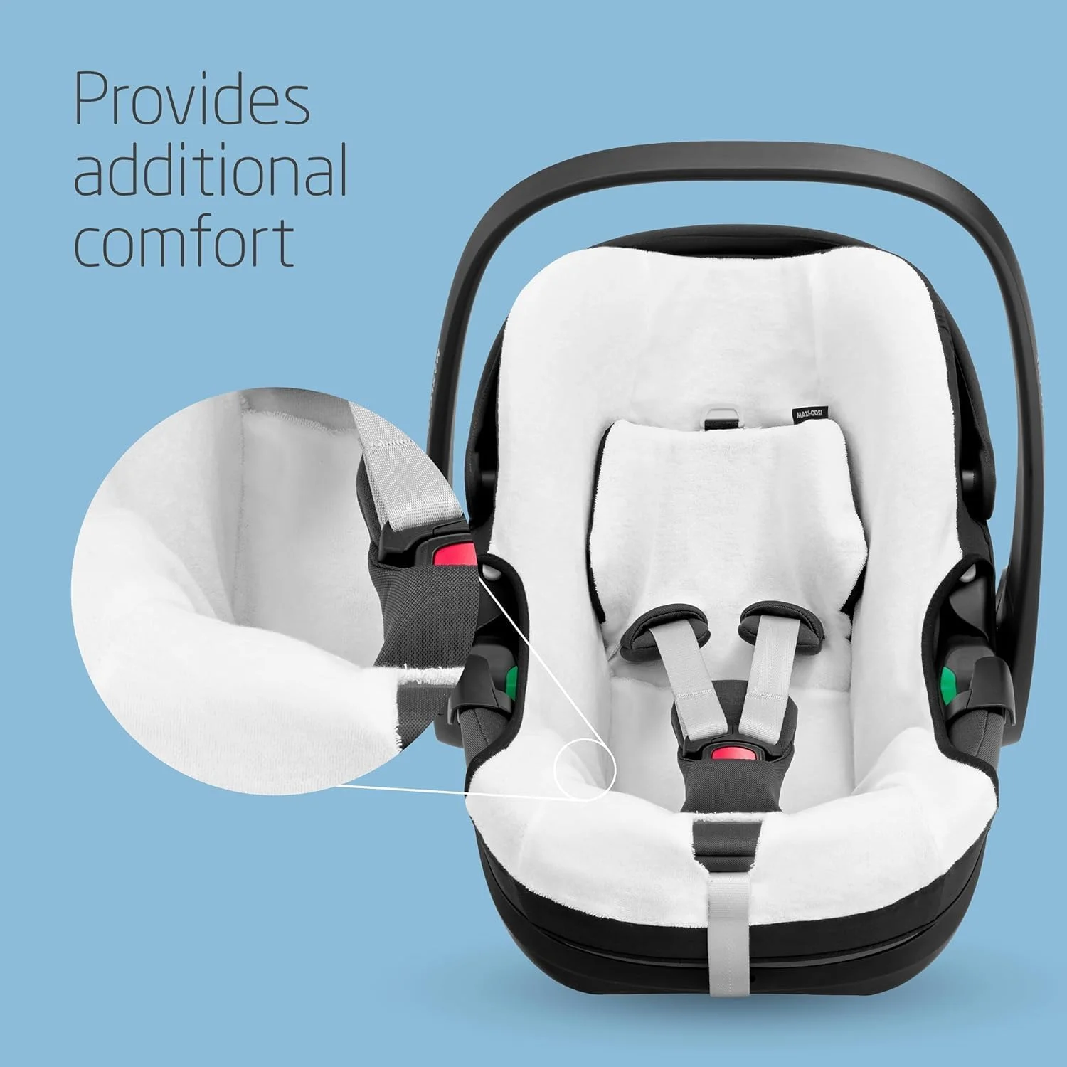 روکش تابستانی پنبه ارگانیک Maxi-Cosi برای پبل 360، روکش صندلی ماشین کودک، جنس تنفسی و جاذب رطوبت، قابل شستشو در ماشین لباسشویی، پنبه پایدار، سفید طبیعی