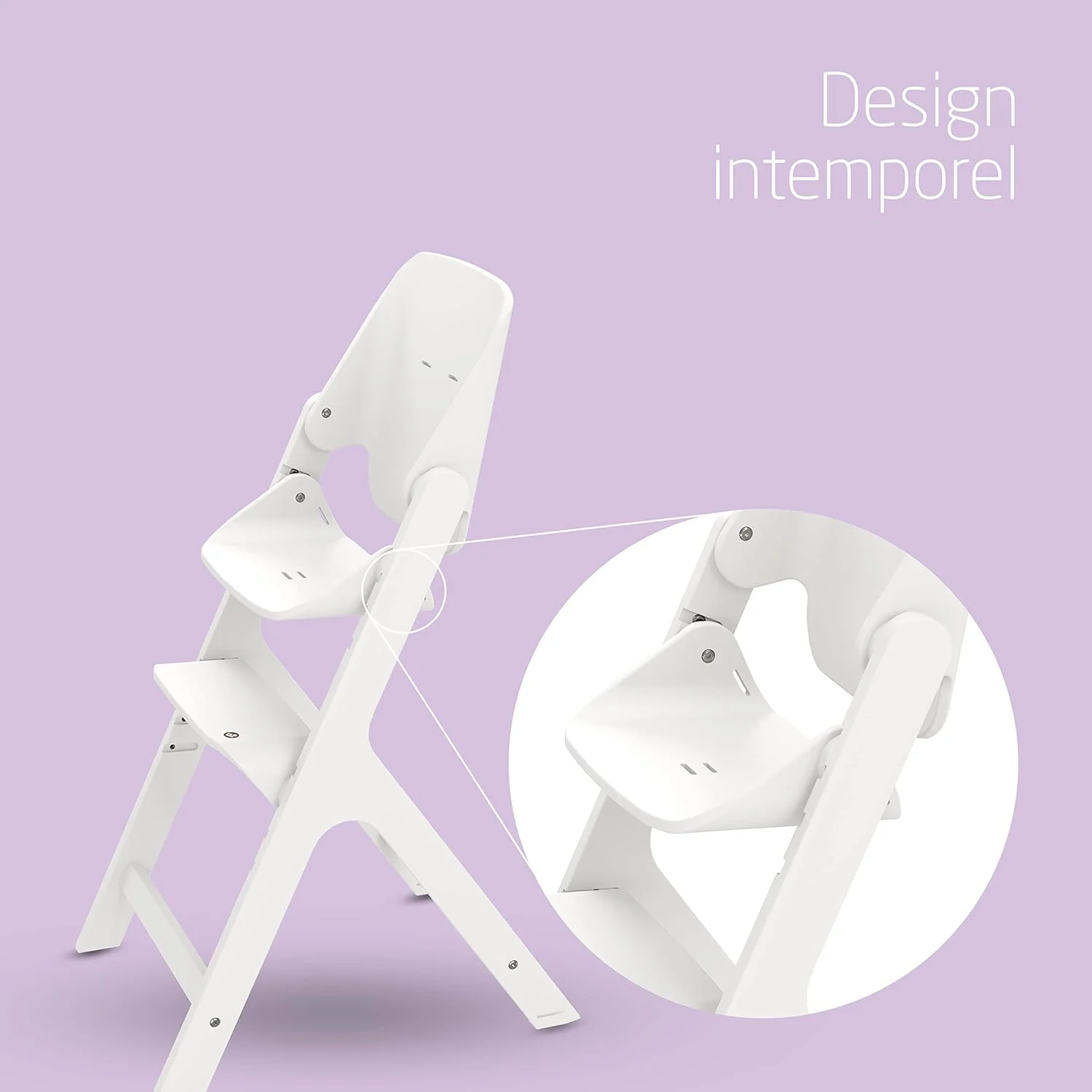 Maxi-Cosi Nesta High Chair, Lasts a Lifetime, Unique Reclining Backrest, Durable and Sustainable, Modern Design, Grows With You Up To 99 Years, White Wood, 2 Year Warranty