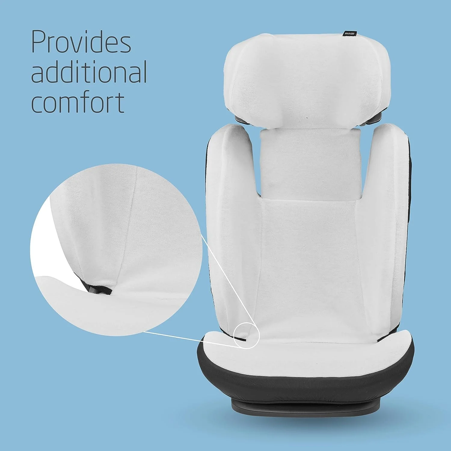 Maxi-Cosi Organic Cotton Summer Cover for RodiFix S i-Size, Child Car Seat Cover, Breathable and Moisture-Absorbing Material, Machine Washable, Sustainable Cotton, Natural White