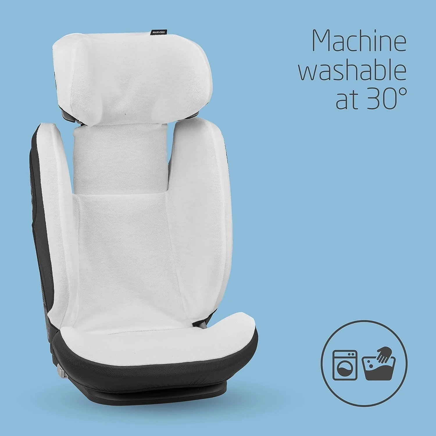 Maxi-Cosi Organic Cotton Summer Cover for RodiFix S i-Size, Child Car Seat Cover, Breathable and Moisture-Absorbing Material, Machine Washable, Sustainable Cotton, Natural White