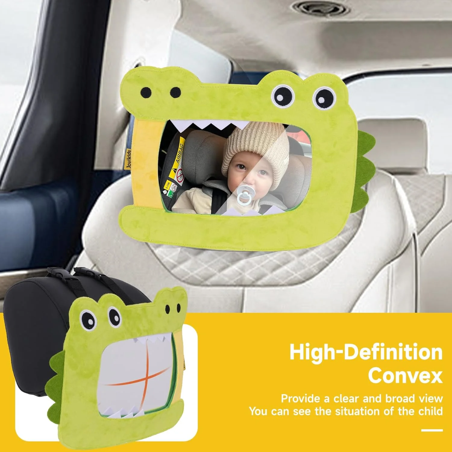 آینه ماشین کودک Jovikids، آینه دید عقب برای صندلی عقب با دید واضح و گسترده، ضد خرد شدن، بندهای قابل تنظیم، لوازم ضروری برای نوزادان، کودکان، طراحی کارتونی، آینه ماشین برای کودک (سبز) آینه ماشین کودک Jovikids، آینه دید عقب برای صندلی عقب با دید واضح و گسترده، ضد خرد شدن، بندهای قابل تنظیم، لوازم ضروری برای نوزادان، کودکان، طراحی کارتونی، آینه ماشین برای کودک (سبز)