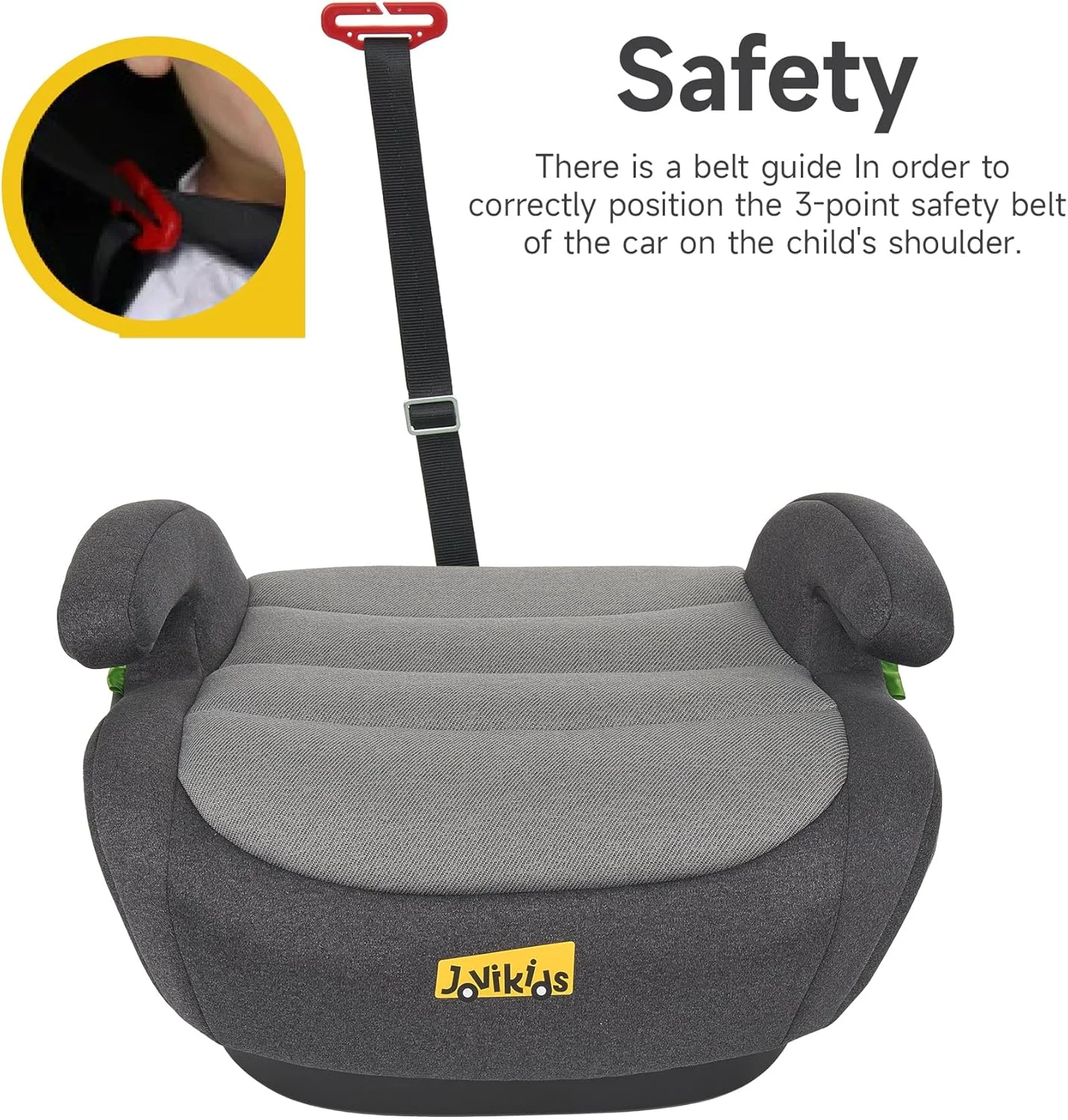 Jovikids I-Size Booster Seat for Car with ISOFIX, 125-150cm (Group 2/3, 6-12 Years), Portable Car Seats for Kids, Comfortable, Compact, Convenient for Everyday Use, Great for Travel, ECE R129, Black Jovikids I-Size Booster Seat for Car with ISOFIX, 125-150cm (Group 2/3, 6-12 Years), Portable Car Seats for Kids, Comfortable, Compact, Convenient for Everyday Use, Great for Travel, ECE R129, Black