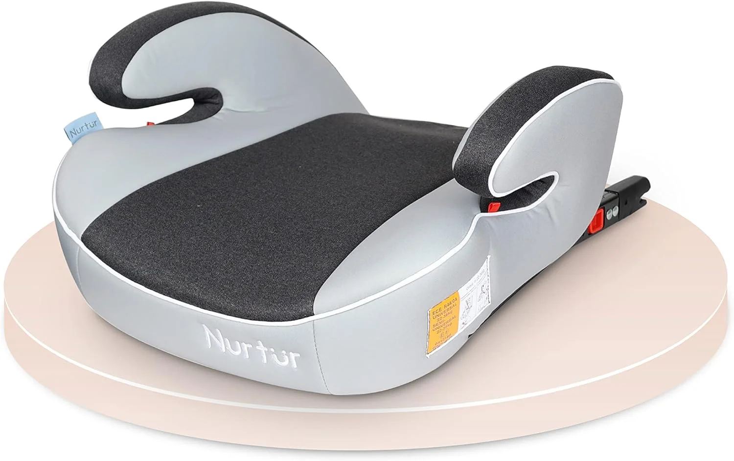 صندلی بوستر کودک Nurtur Enzo - صندلی با تکیه گاه دست، صندلی بوستر پشتی باریک بادی برای مسافرت، مناسب برای 4 تا 12 سال (گروه 2/3) - خاکستری روشن و تیره صندلی بوستر کودک Nurtur Enzo - صندلی با تکیه گاه دست، صندلی بوستر پشتی باریک بادی برای مسافرت، مناسب برای 4 تا 12 سال (گروه 2/3) - خاکستری روشن و تیره