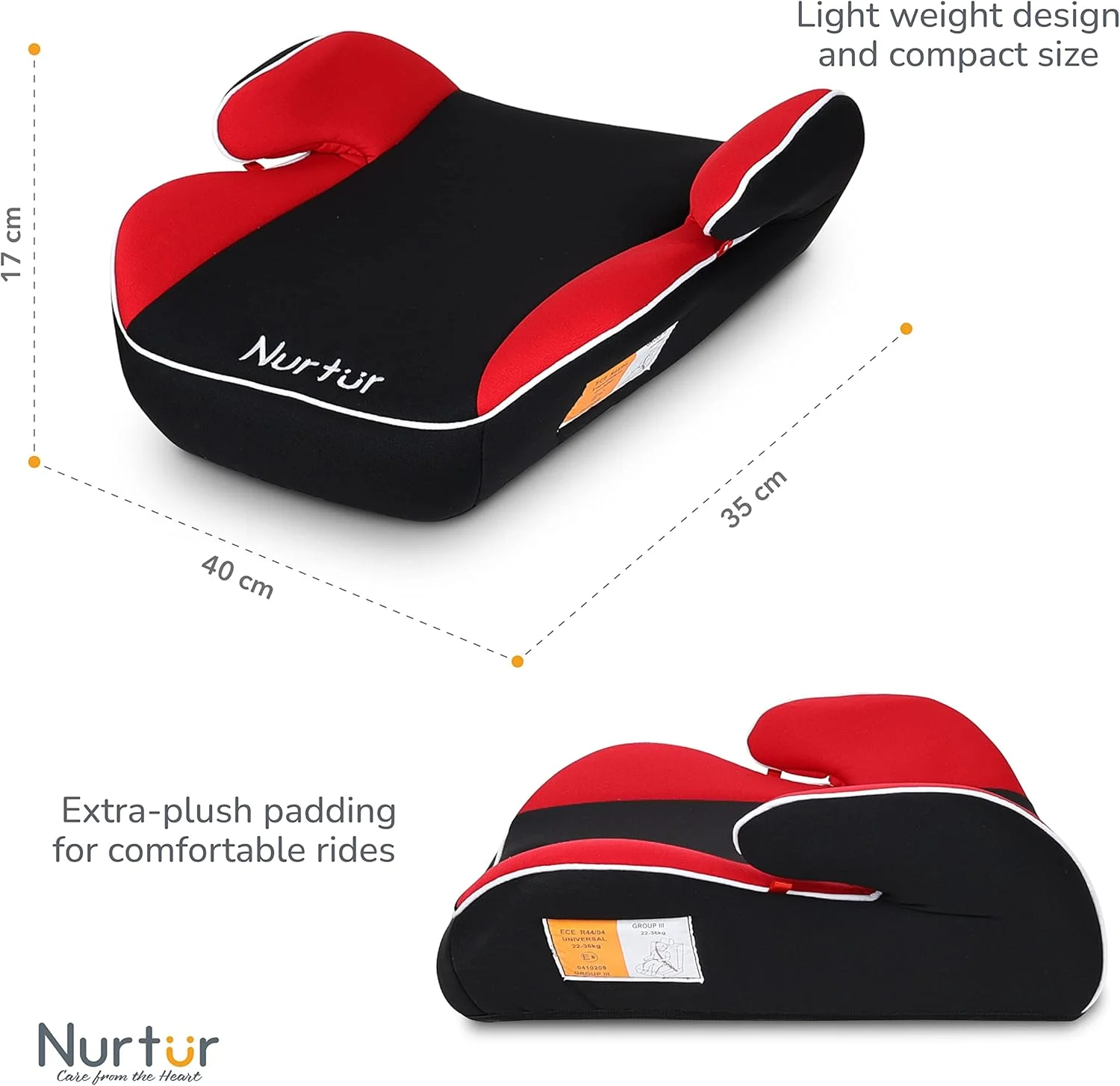 صندلی بوستر کودک Nurtur Nova - دارای تکیه گاه دست - نصب آسان - مناسب برای همه خودروها - پایه پهن و نرم - مناسب برای 6 تا 12 سال (گروه 2/3) - قرمز تیره صندلی بوستر کودک Nurtur Nova - دارای تکیه گاه دست - نصب آسان - مناسب برای همه خودروها - پایه پهن و نرم - مناسب برای 6 تا 12 سال (گروه 2/3) - قرمز تیره