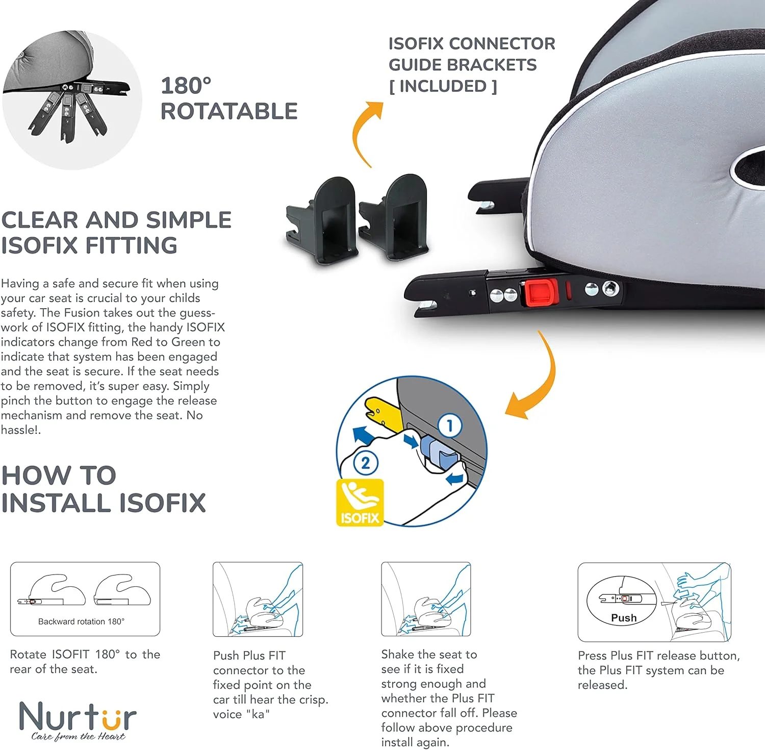 صندلی بوستر کودک Nurtur Enzo - صندلی با تکیه گاه دست، صندلی بوستر پشتی باریک بادی برای مسافرت، مناسب برای 4 تا 12 سال (گروه 2/3) - خاکستری روشن و تیره صندلی بوستر کودک Nurtur Enzo - صندلی با تکیه گاه دست، صندلی بوستر پشتی باریک بادی برای مسافرت، مناسب برای 4 تا 12 سال (گروه 2/3) - خاکستری روشن و تیره