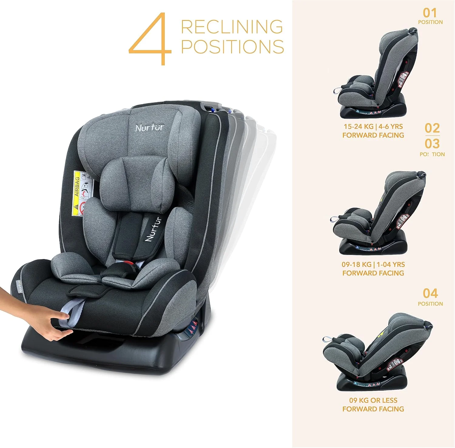 صندلی ماشین کودک/نوزاد 4 در 1 نورتور اتو - 4 حالت خوابیده - کمربند ایمنی 5 نقطه ای - تکیه گاه سر قابل تنظیم 10 حالته، 0 ماه تا 12 سال (گروه 0+/1/2/3)، تا 36 کیلوگرم مشکی/خاکستری صندلی ماشین کودک/نوزاد 4 در 1 نورتور اتو - 4 حالت خوابیده - کمربند ایمنی 5 نقطه ای - تکیه گاه سر قابل تنظیم 10 حالته، 0 ماه تا 12 سال (گروه 0+/1/2/3)، تا 36 کیلوگرم مشکی/خاکستری
