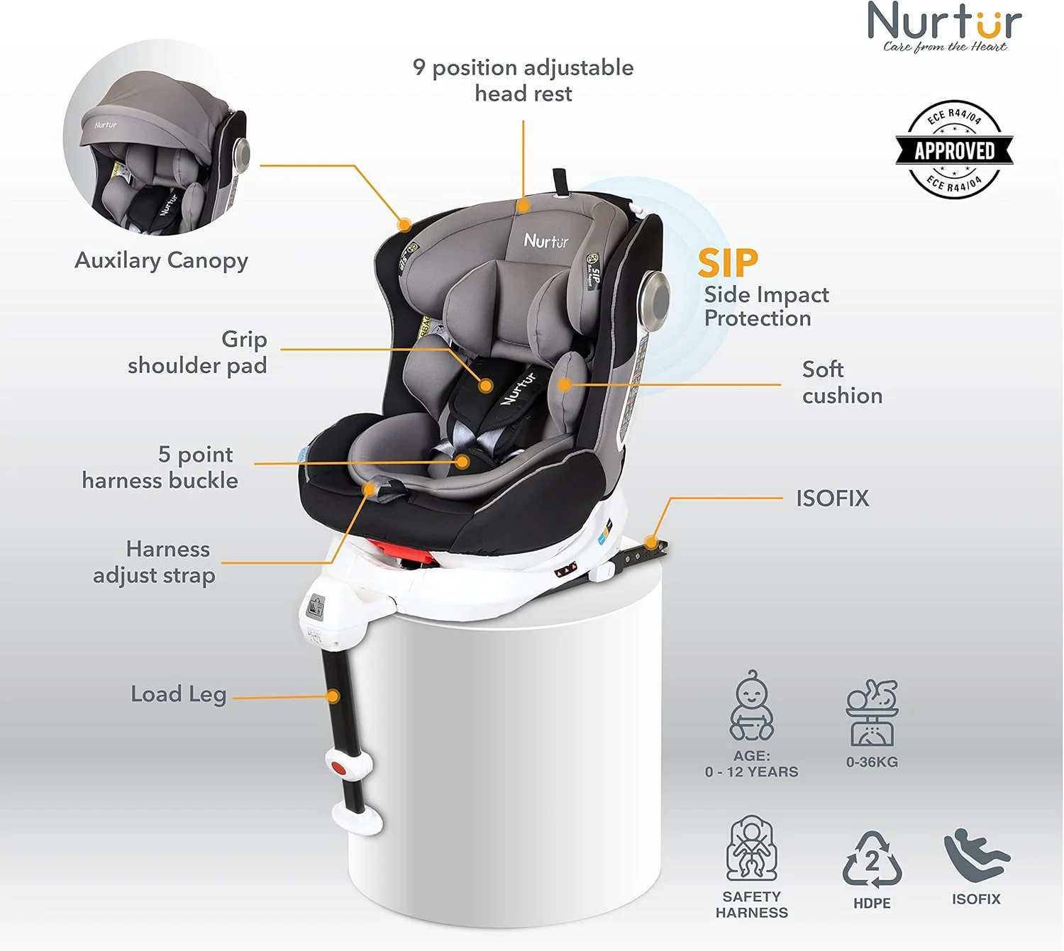 صندلی ماشین کودک/نوزاد 4 در 1 نورتور لیبرتی - چرخش 360 درجه - پشتیبانی پا - ISOFIX - تکیه گاه سر قابل تنظیم 10 حالته با سایبان - 0 ماه تا 12 سال (گروه 0+/1/2/3)، تا 36 کیلوگرم - کرم تیره صندلی ماشین کودک/نوزاد 4 در 1 نورتور لیبرتی - چرخش 360 درجه - پشتیبانی پا - ISOFIX - تکیه گاه سر قابل تنظیم 10 حالته با سایبان - 0 ماه تا 12 سال (گروه 0+/1/2/3)، تا 36 کیلوگرم - کرم تیره