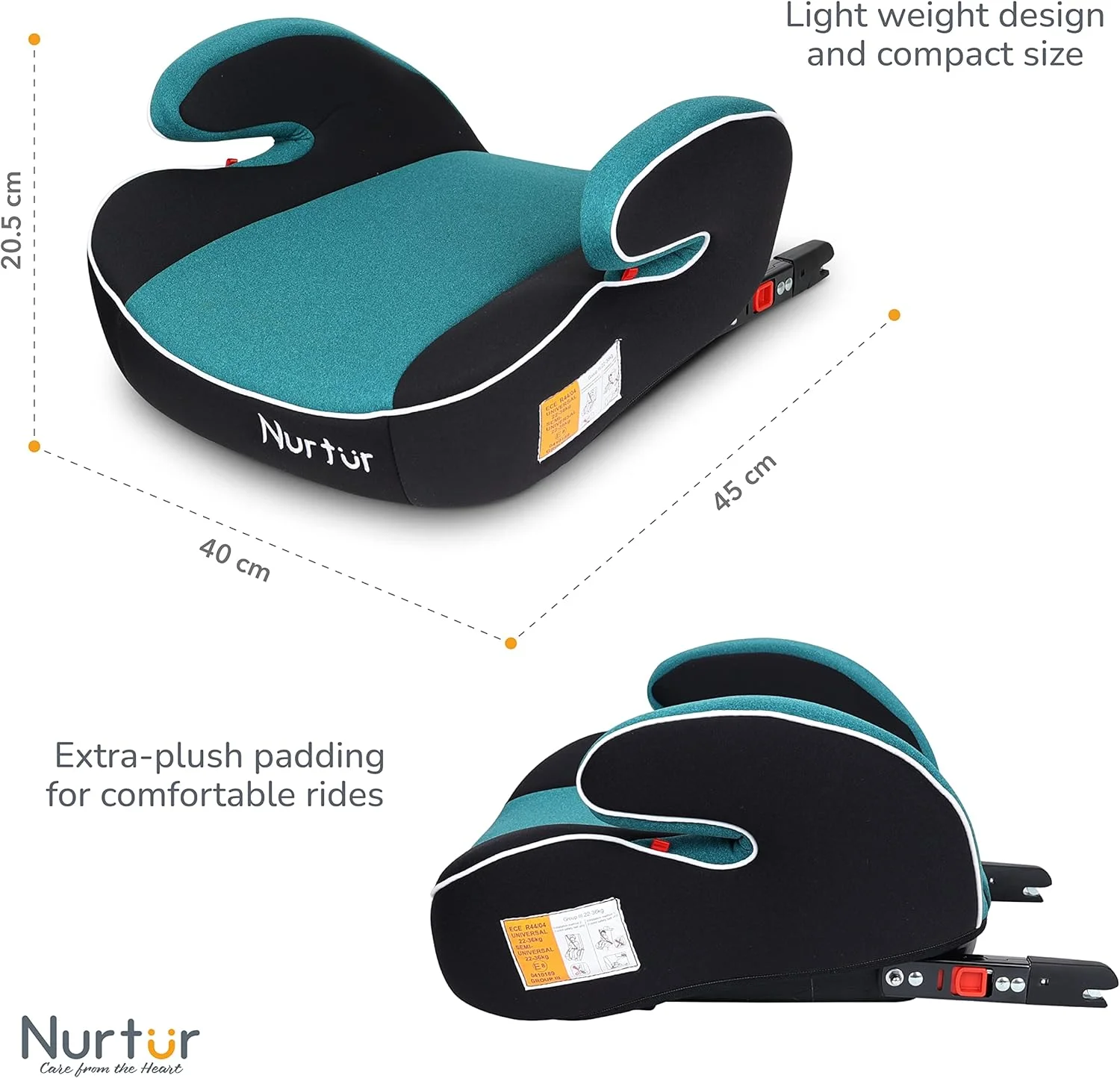 صندلی بوستر کودک Nurtur Enzo - صندلی با تکیه گاه دست، صندلی بوستر پشتی باریک بادی برای مسافرت، مناسب برای 4 تا 12 سال (گروه 2/3) - آبی صندلی بوستر کودک Nurtur Enzo - صندلی با تکیه گاه دست، صندلی بوستر پشتی باریک بادی برای مسافرت، مناسب برای 4 تا 12 سال (گروه 2/3) - آبی