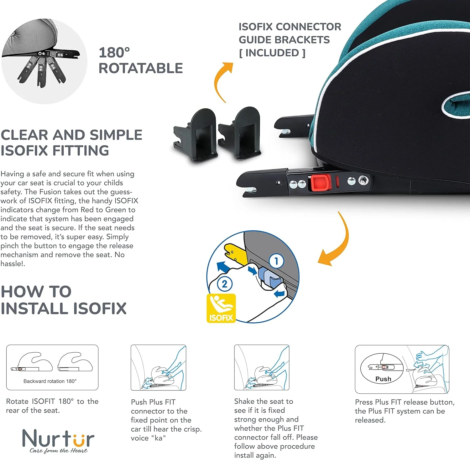 صندلی بوستر کودک Nurtur Enzo - صندلی با تکیه گاه دست، صندلی بوستر پشتی باریک بادی برای مسافرت، مناسب برای 4 تا 12 سال (گروه 2/3) - آبی صندلی بوستر کودک Nurtur Enzo - صندلی با تکیه گاه دست، صندلی بوستر پشتی باریک بادی برای مسافرت، مناسب برای 4 تا 12 سال (گروه 2/3) - آبی