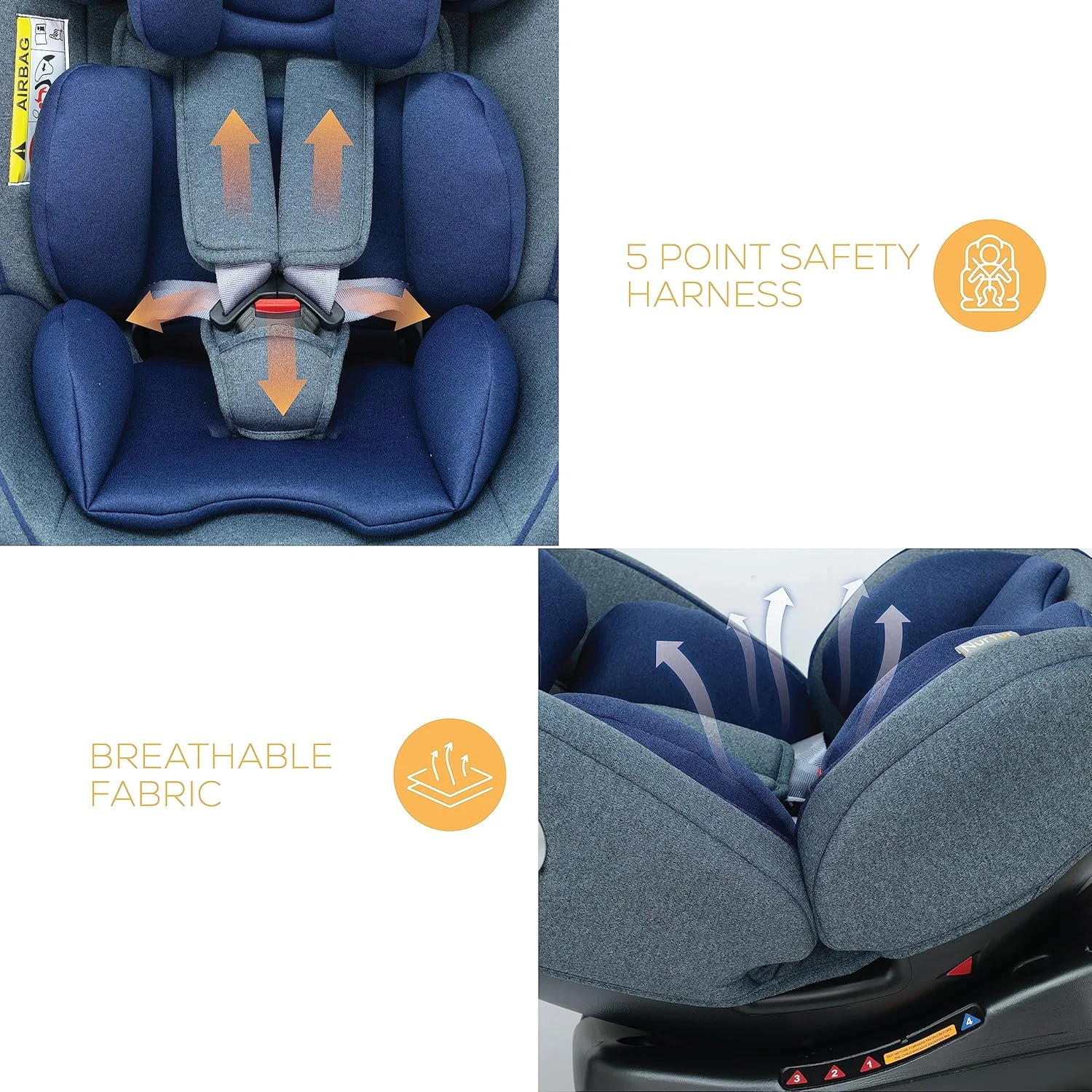 صندلی ماشین کودک/نوزاد 4 در 1 نورتور اولترا - چرخش 360 درجه - ISOFIX - تکیه گاه سر و سایبان قابل تنظیم 9 حالته - 0 ماه تا 12 سال (گروه 0+/1/2/3)، تا 36 کیلوگرم - آبی براق صندلی ماشین کودک/نوزاد 4 در 1 نورتور اولترا - چرخش 360 درجه - ISOFIX - تکیه گاه سر و سایبان قابل تنظیم 9 حالته - 0 ماه تا 12 سال (گروه 0+/1/2/3)، تا 36 کیلوگرم - آبی براق