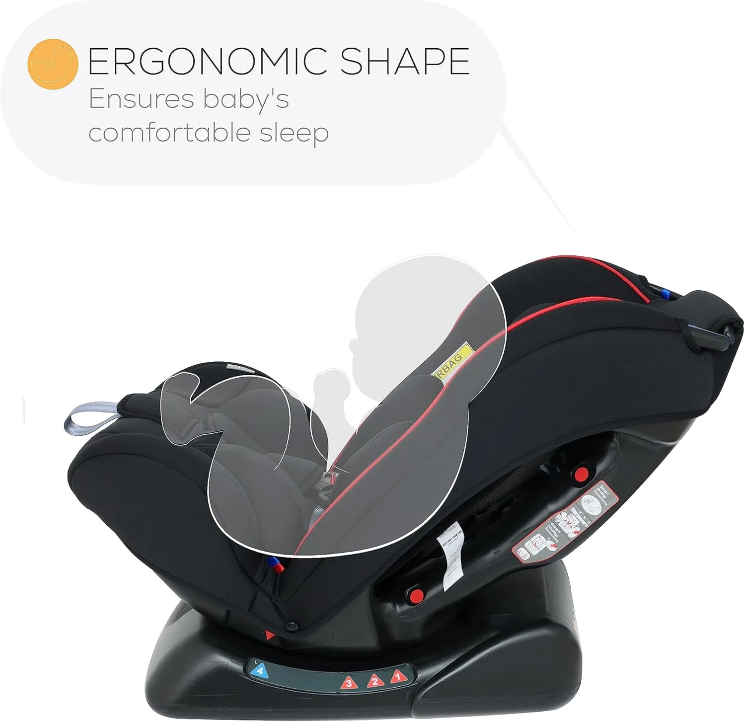 صندلی ماشین کودک/نوزاد 3 در 1 نورتور برونو، طراحی باریک و راحت - 4 حالت خوابیده 5 نقطه مهار ایمنی - زاویه 143 درجه از 0 ماهگی تا 7 سالگی (گروه 0+/1/2)، تا 25 کیلوگرم