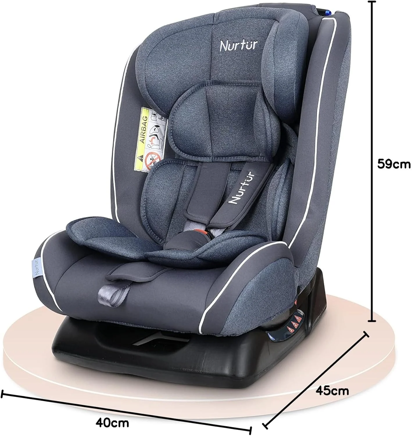 Nurtur Otto Baby/Kids 4-in-1 Car Seat - 4 Position Recline 5-Point Safety Harness – 10 Level Adjustable Headrest, 0 months to 12 years (Group 0+/1/2/3), Upto 36kg - Shiny Grey Nurtur Otto Baby/Kids 4-in-1 Car Seat - 4 Position Recline 5-Point Safety Harness – 10 Level Adjustable Headrest, 0 months to 12 years (Group 0+/1/2/3), Upto 36kg - Shiny Grey