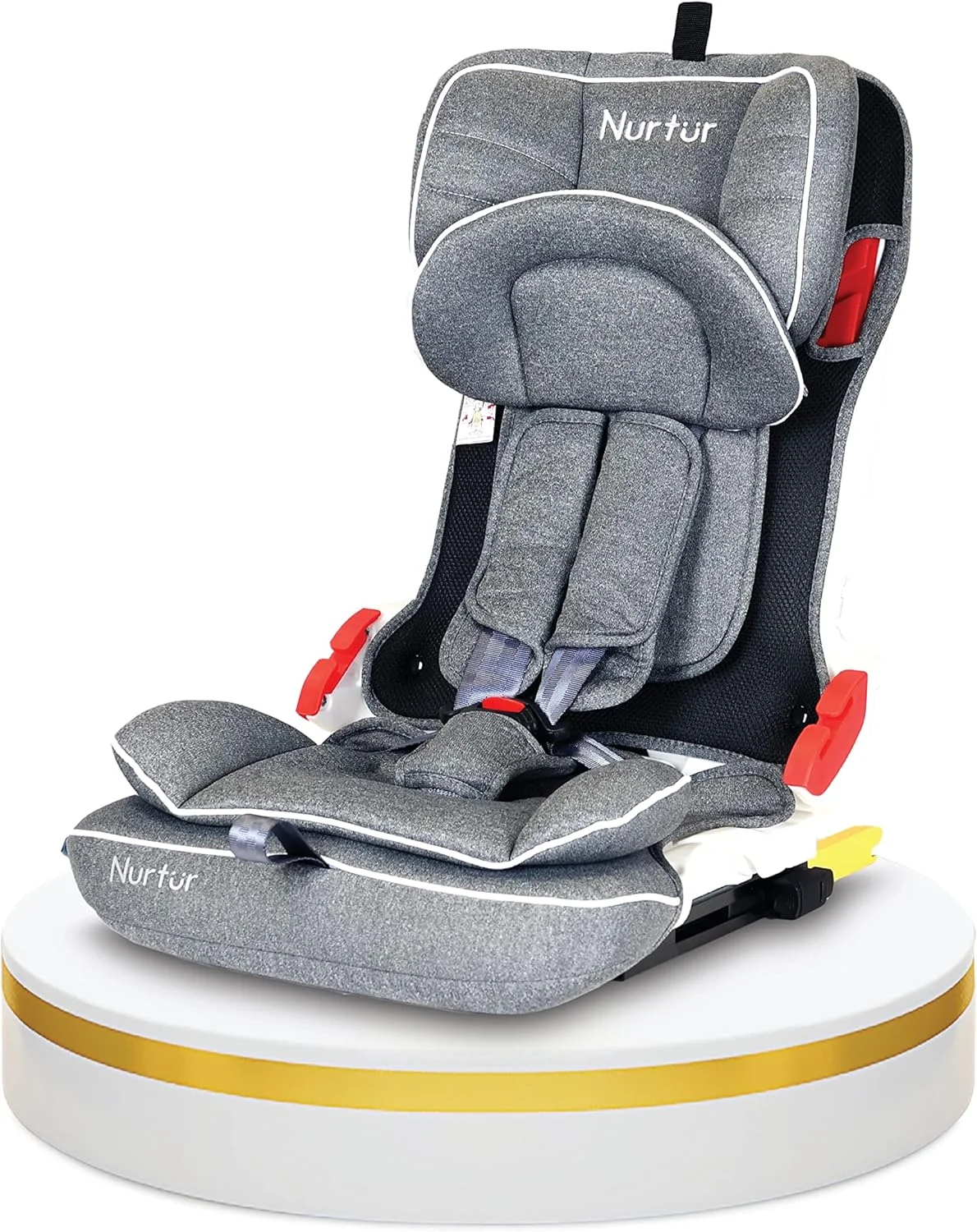 صندلی ماشین تاشو و جمع و جور کودک/نوزاد نورتر ماوریک، دارای سیستم ISOFIX، دارای زیر سری قابل تنظیم 10 حالته، مناسب برای 9 ماه تا 12 سال، گروه 1/2/3، تا 36 کیلوگرم - خاکستری روشن
