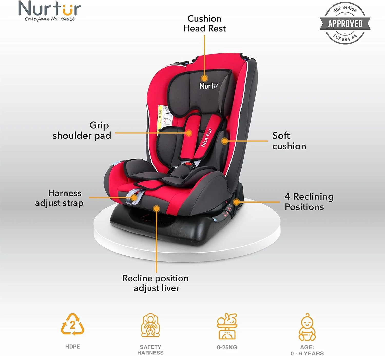 صندلی ماشین کودک/نوزاد 3 در 1 نورتور برونو، طراحی باریک و راحت - 4 حالت خوابیده 5 نقطه مهار ایمنی - زاویه 143 درجه از 0 ماهگی تا 7 سالگی (گروه 0+/1/2)، تا 25 کیلوگرم