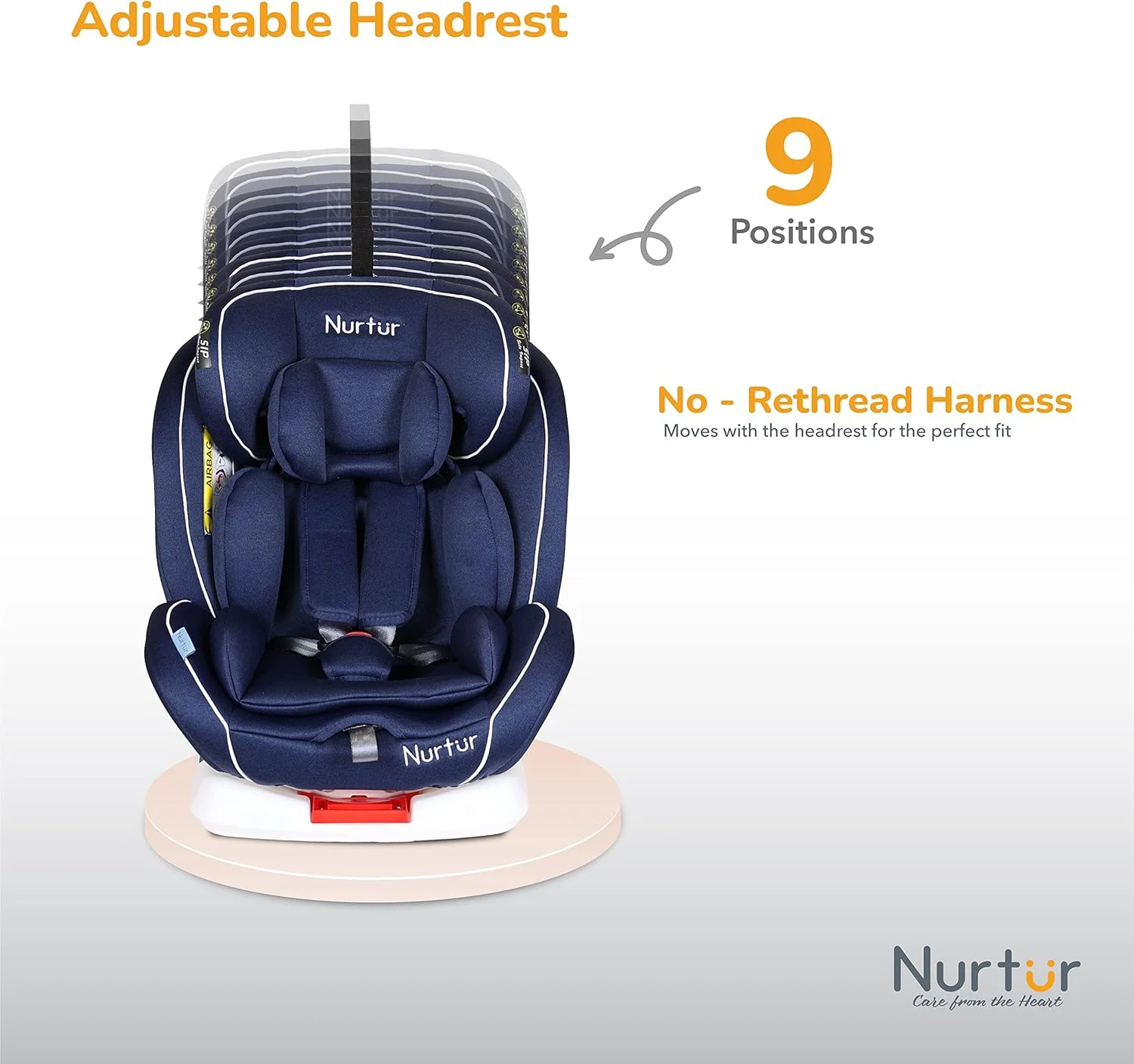 صندلی ماشین کودک/بچه نورتر اولترا 4 در 1 - چرخش 360 درجه - ISOFIX - تکیه گاه سر و سایبان قابل تنظیم 9 حالته - 0 ماه تا 12 سال (گروه 0+/1/2/3)، تا 36 کیلوگرم - آبی