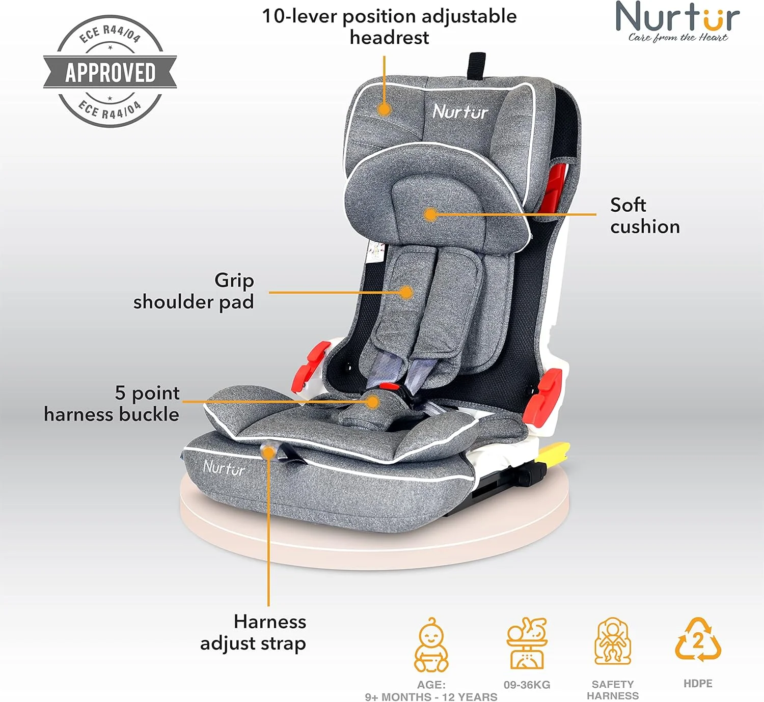 صندلی ماشین تاشو و جمع و جور کودک/نوزاد نورتر ماوریک، دارای سیستم ISOFIX، دارای زیر سری قابل تنظیم 10 حالته، مناسب برای 9 ماه تا 12 سال، گروه 1/2/3، تا 36 کیلوگرم - خاکستری روشن صندلی ماشین تاشو و جمع و جور کودک/نوزاد نورتر ماوریک، دارای سیستم ISOFIX، دارای زیر سری قابل تنظیم 10 حالته، مناسب برای 9 ماه تا 12 سال، گروه 1/2/3، تا 36 کیلوگرم - خاکستری روشن