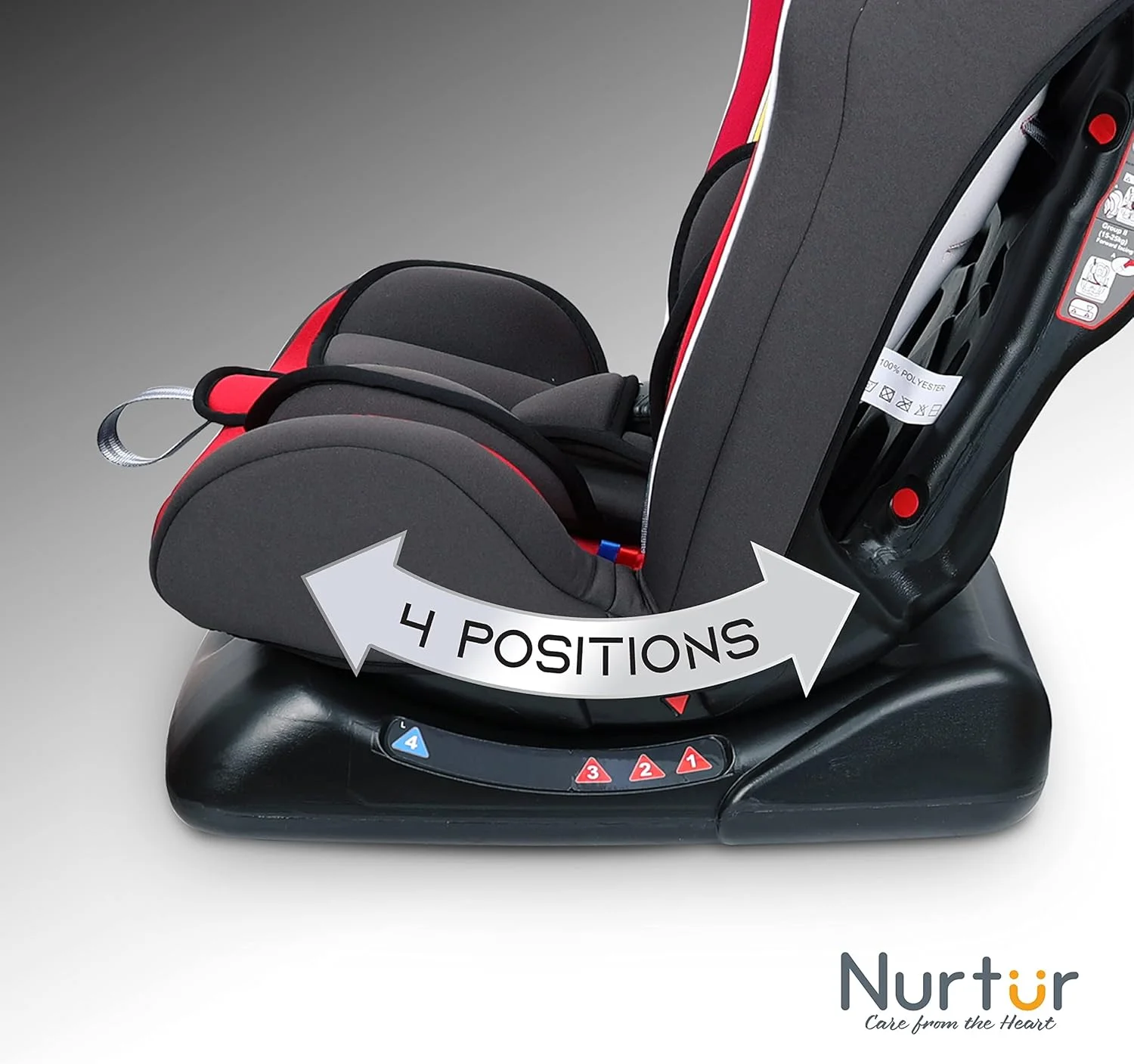 صندلی ماشین کودک/نوزاد 3 در 1 نورتور برونو، طراحی باریک و راحت - 4 حالت خوابیده 5 نقطه مهار ایمنی - زاویه 143 درجه از 0 ماهگی تا 7 سالگی (گروه 0+/1/2)، تا 25 کیلوگرم