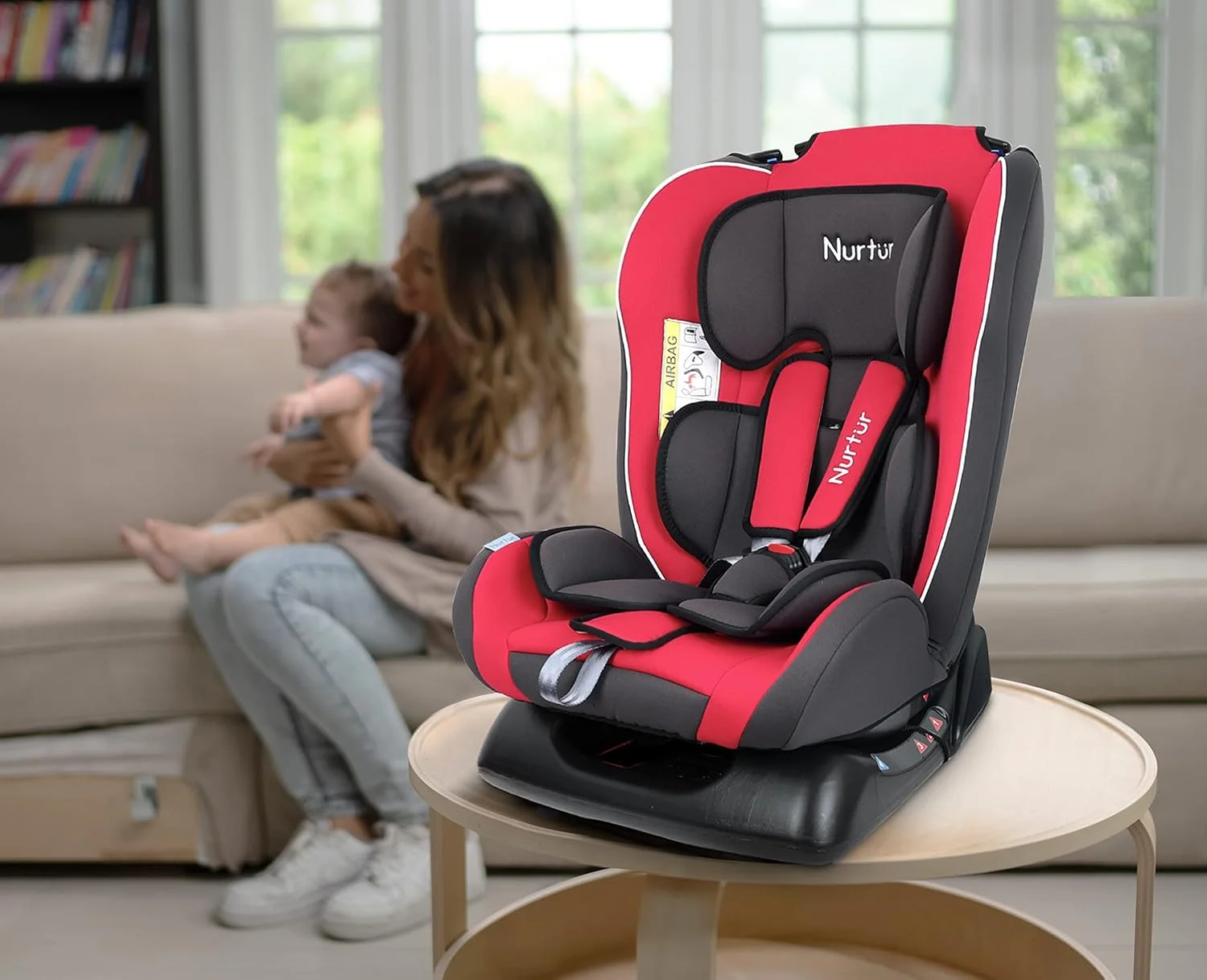 صندلی ماشین کودک/نوزاد 3 در 1 نورتور برونو، طراحی باریک و راحت - 4 حالت خوابیده 5 نقطه مهار ایمنی - زاویه 143 درجه از 0 ماهگی تا 7 سالگی (گروه 0+/1/2)، تا 25 کیلوگرم