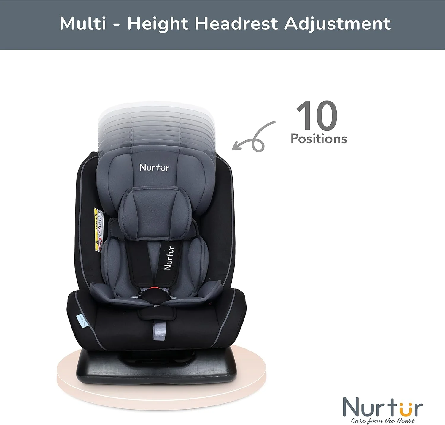 صندلی ماشین کودک/بچه نورتر اتو 4 در 1 - دارای 4 حالت خواب - کمربند ایمنی 5 نقطه ای - تکیه گاه سر قابل تنظیم 10 حالته، از 0 ماهگی تا 12 سالگی (گروه 0+/1/2/3)، تا 36 کیلوگرم - سرمه ای/مشکی