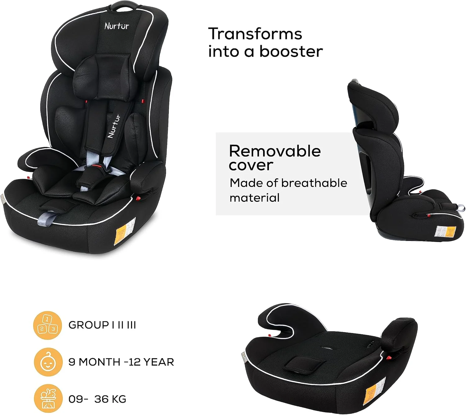 صندلی ماشین کودک همه کاره Nurtur Ragnar، طراحی فوق العاده باریک با قابلیت استفاده رو به عقب، رو به جلو و تقویت کننده موقعیت کمربند صندلی ماشین کودک همه کاره Nurtur Ragnar، طراحی فوق العاده باریک با قابلیت استفاده رو به عقب، رو به جلو و تقویت کننده موقعیت کمربند