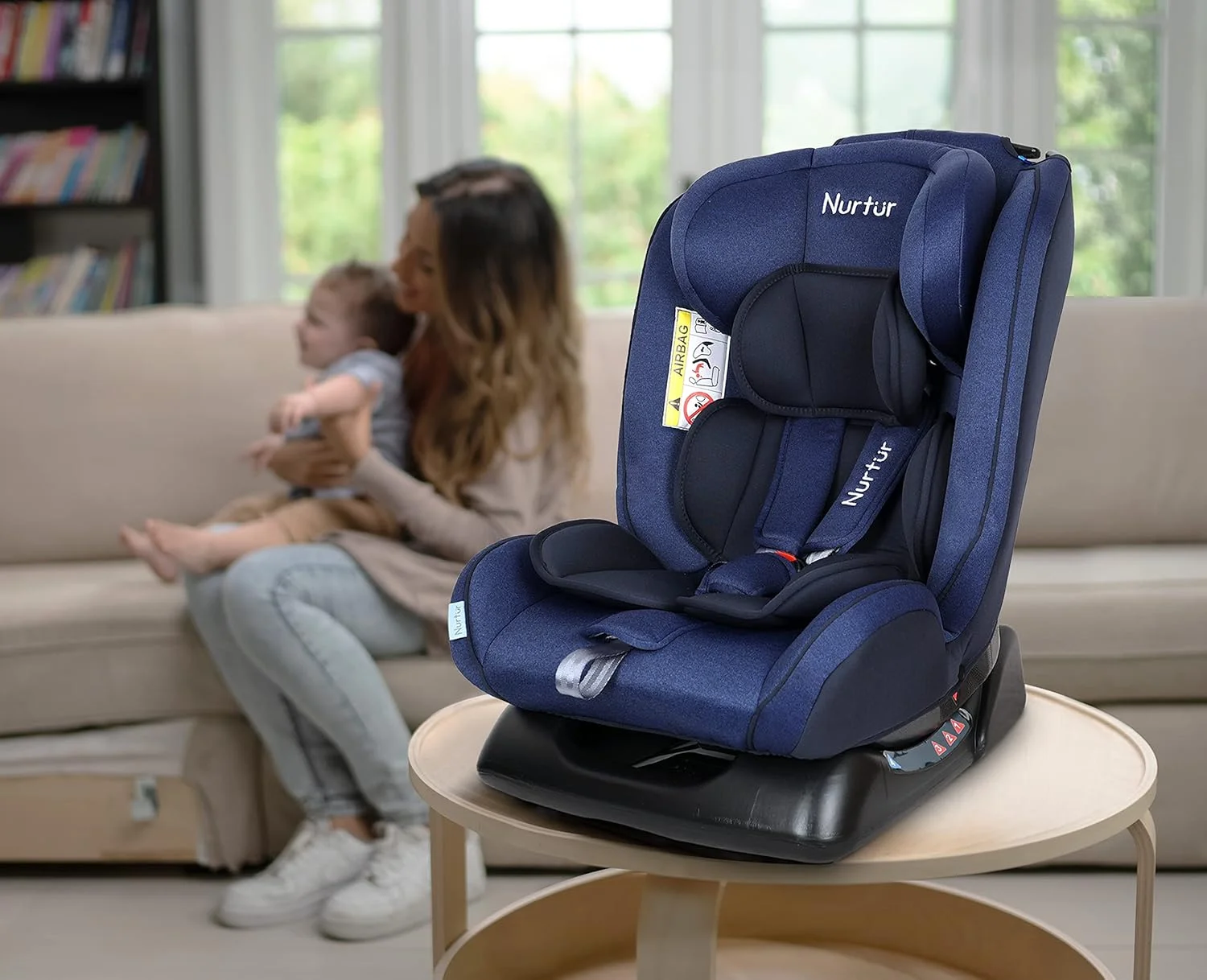 صندلی ماشین کودک/بچه نورتر اتو 4 در 1 - دارای 4 حالت خواب - کمربند ایمنی 5 نقطه ای - تکیه گاه سر قابل تنظیم 10 حالته، از 0 ماهگی تا 12 سالگی (گروه 0+/1/2/3)، تا 36 کیلوگرم - سرمه ای/مشکی