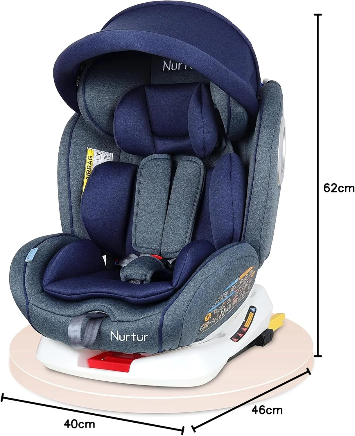 صندلی ماشین کودک/نوزاد 4 در 1 نورتور اولترا - چرخش 360 درجه - ISOFIX - تکیه گاه سر و سایبان قابل تنظیم 9 حالته - 0 ماه تا 12 سال (گروه 0+/1/2/3)، تا 36 کیلوگرم - آبی براق صندلی ماشین کودک/نوزاد 4 در 1 نورتور اولترا - چرخش 360 درجه - ISOFIX - تکیه گاه سر و سایبان قابل تنظیم 9 حالته - 0 ماه تا 12 سال (گروه 0+/1/2/3)، تا 36 کیلوگرم - آبی براق