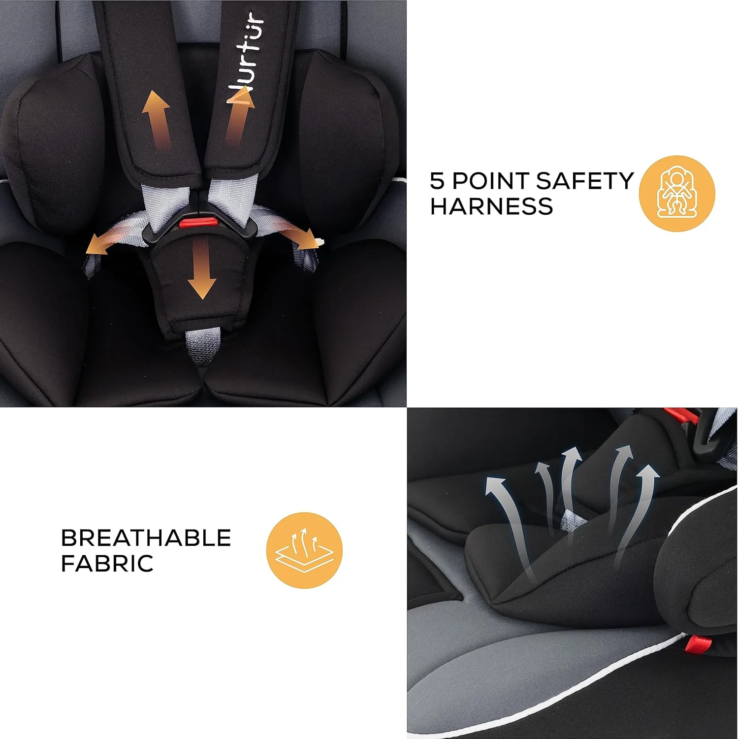 صندلی خودروی تبدیلشونده همهکاره Nurtur Ragnar، طراحی فوقالعاده باریک با قابلیت استفاده رو به عقب، رو به جلو و تقویتکننده کمربند - نارنجی/مشکی صندلی خودروی تبدیلشونده همهکاره Nurtur Ragnar، طراحی فوقالعاده باریک با قابلیت استفاده رو به عقب، رو به جلو و تقویتکننده کمربند - نارنجی/مشکی