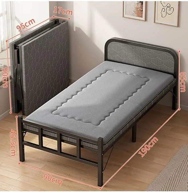 NKX Portable Foldaway household Simple Bed companion with Lambwool Matress 90 cm NKX Portable Foldaway household Simple Bed companion with Lambwool Matress 90 cm