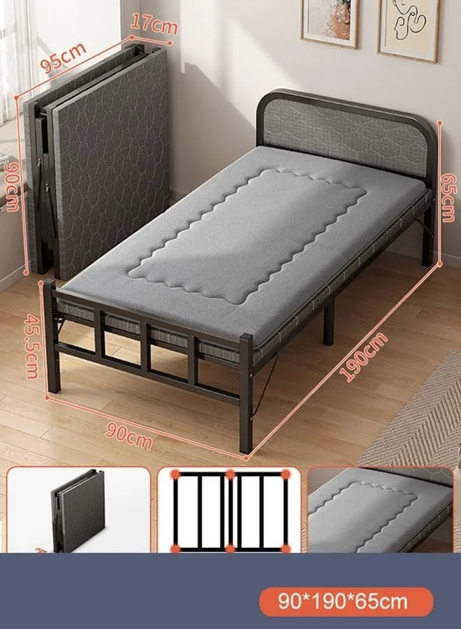 NKX Portable Foldaway household Simple Bed companion with Lambwool Matress 90 cm NKX Portable Foldaway household Simple Bed companion with Lambwool Matress 90 cm