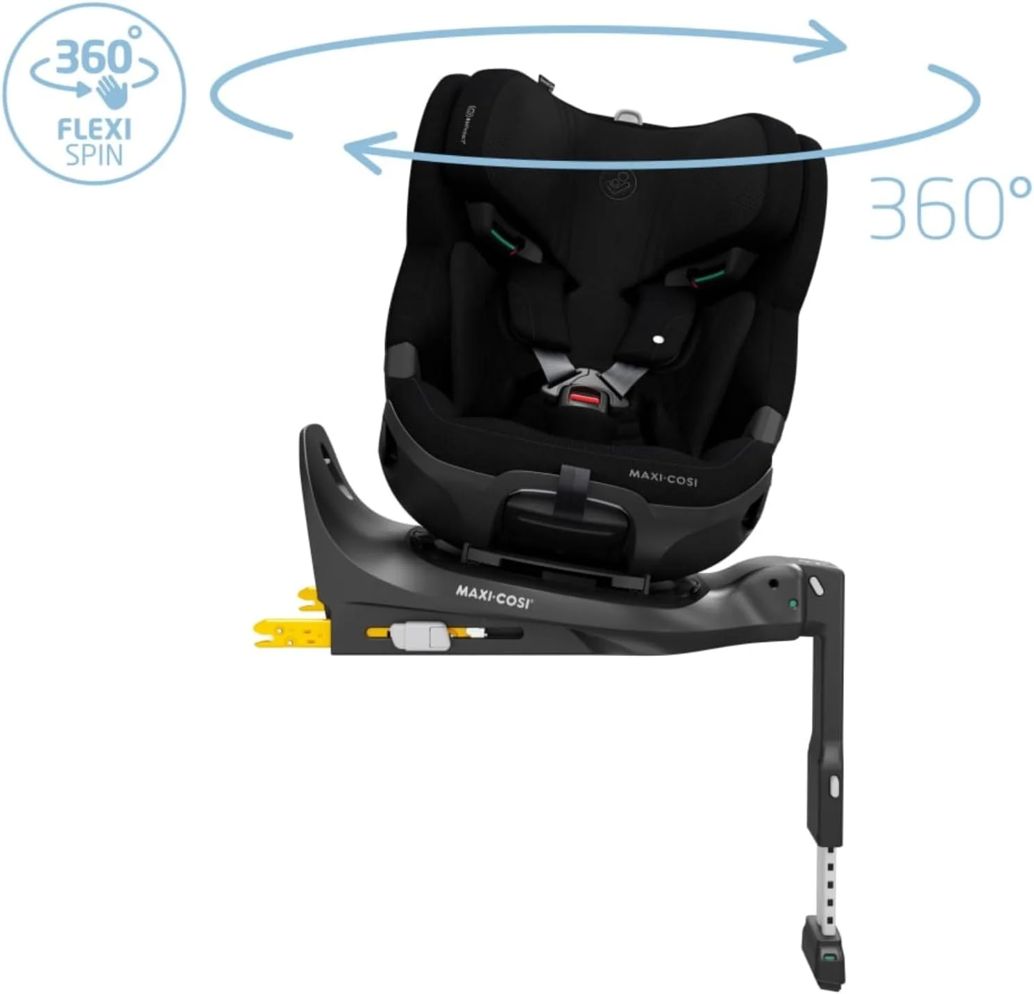 صندلی ماشین کودک Maxi-Cosi Emerald 360 Pro، محافظت جانبی G-CELL، کمربند ایمنی آسان، Climaflow برای کنترل دما، SlideTech، مناسب از 0 تا 12 سال، مشکی اصیل