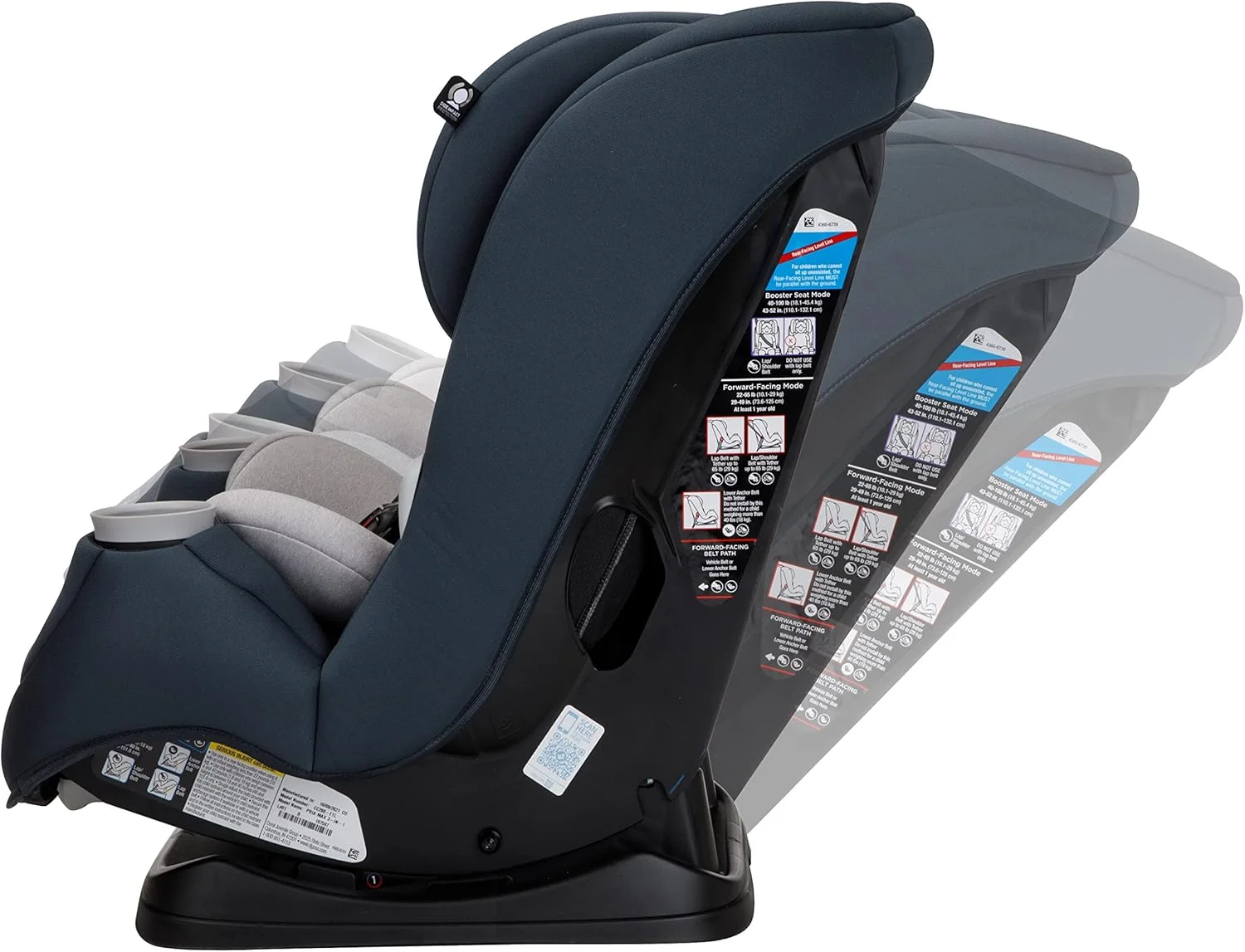 صندلی خودروی همه‌کاره Maxi-Cosi Pria Max، صندلی خودروی رو به عقب (4-40 پوند)، صندلی خودروی رو به جلو (22-65 پوند)، صندلی تقویت‌کننده پشتی بلند (40-100 پوند)، Pure COSI، گرافیت ضروری