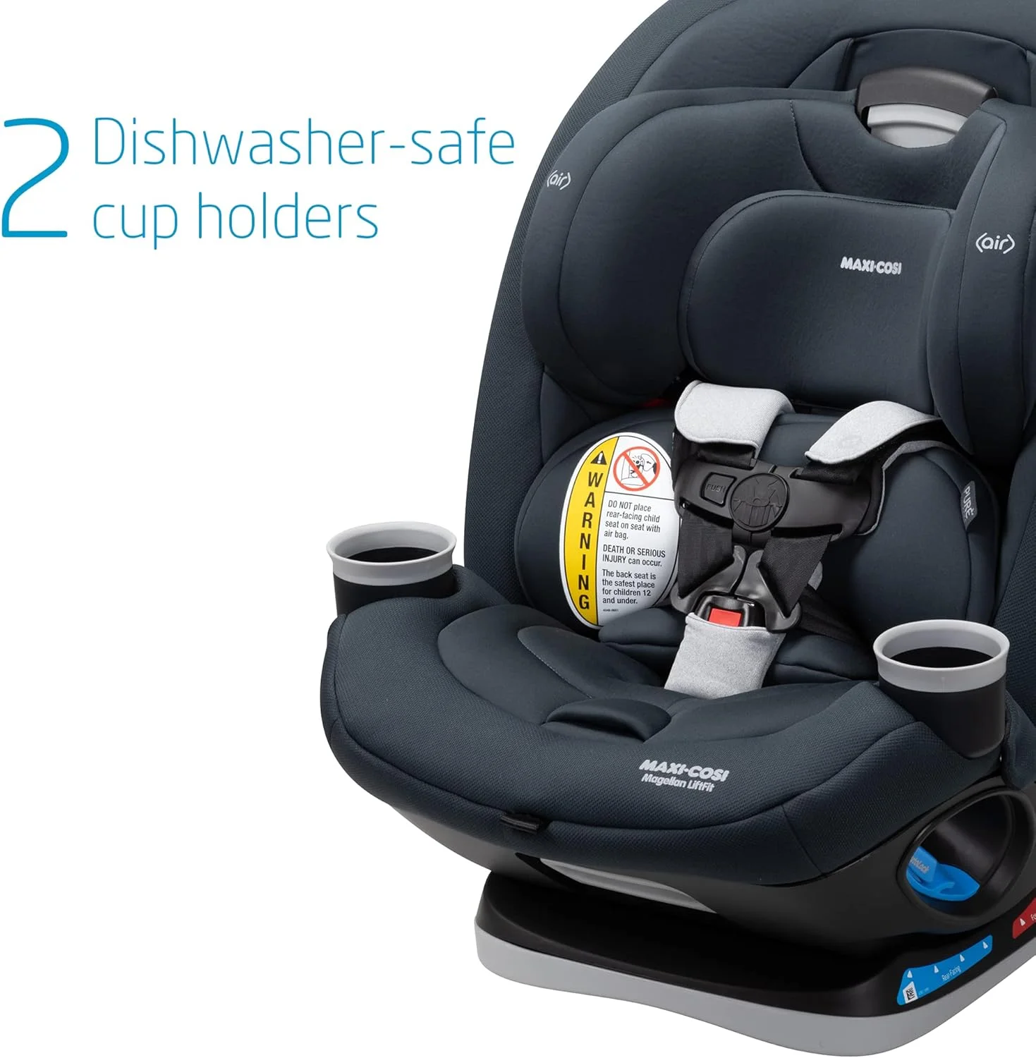 صندلی خودروی همه کاره Maxi-Cosi Magellan LiftFit، سیستم صندلی 5 در 1 برای کودکان از بدو تولد تا 10 سال (2.2 تا 45 کیلوگرم)، گرافیت ضروری