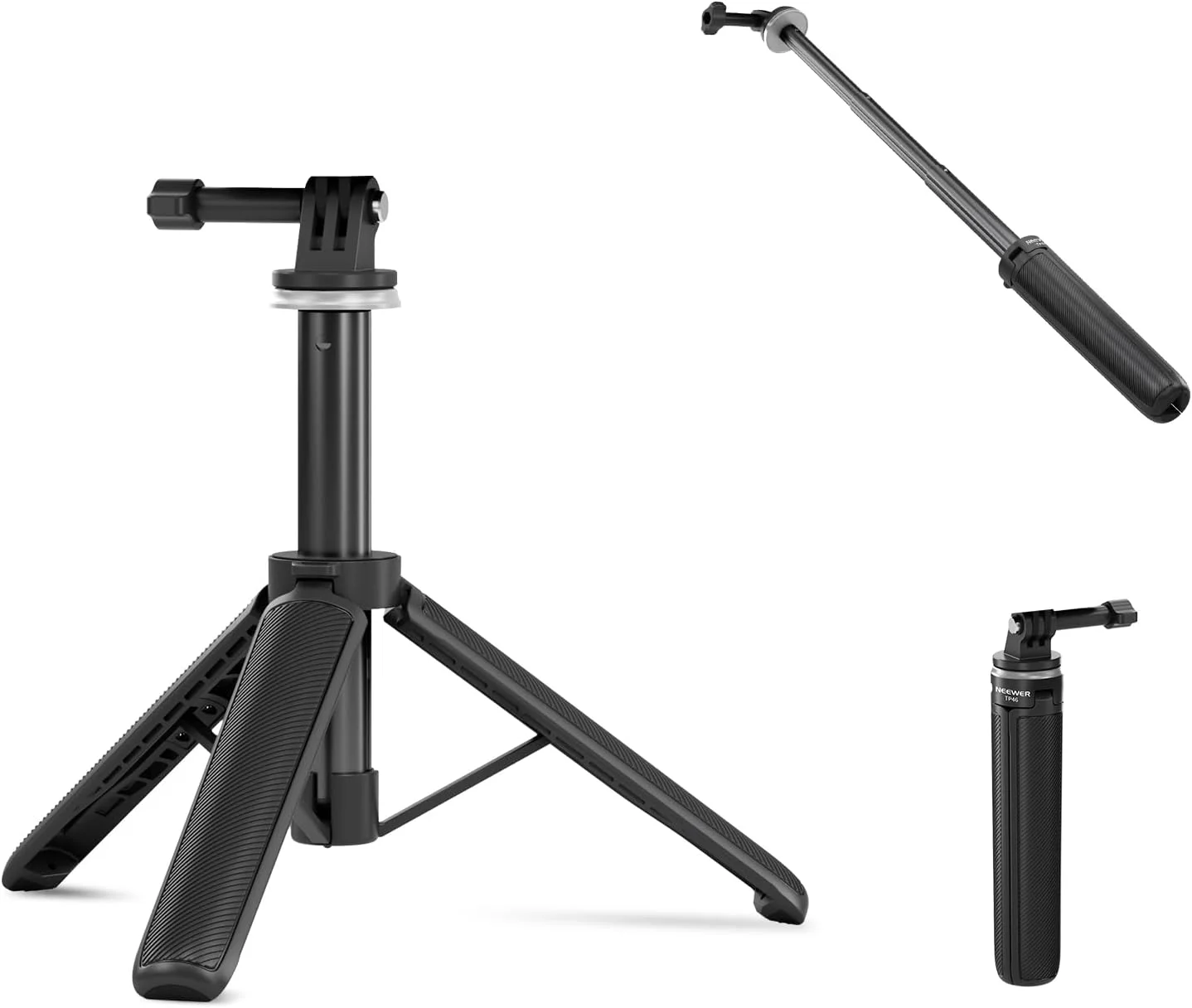 سه پایه سلفی استیک پایه NEEWER BASIC برای دوربین DSLR، دوربین اکشن، وب کم، لوازم جانبی پایه رومیزی کوچک برای ضبط ویدیو، سازگار با GoPro Hero 13 12 Insta360 DJI Osmo Action 5 Pro AKASO EK7000 Brave 4 7، TP46